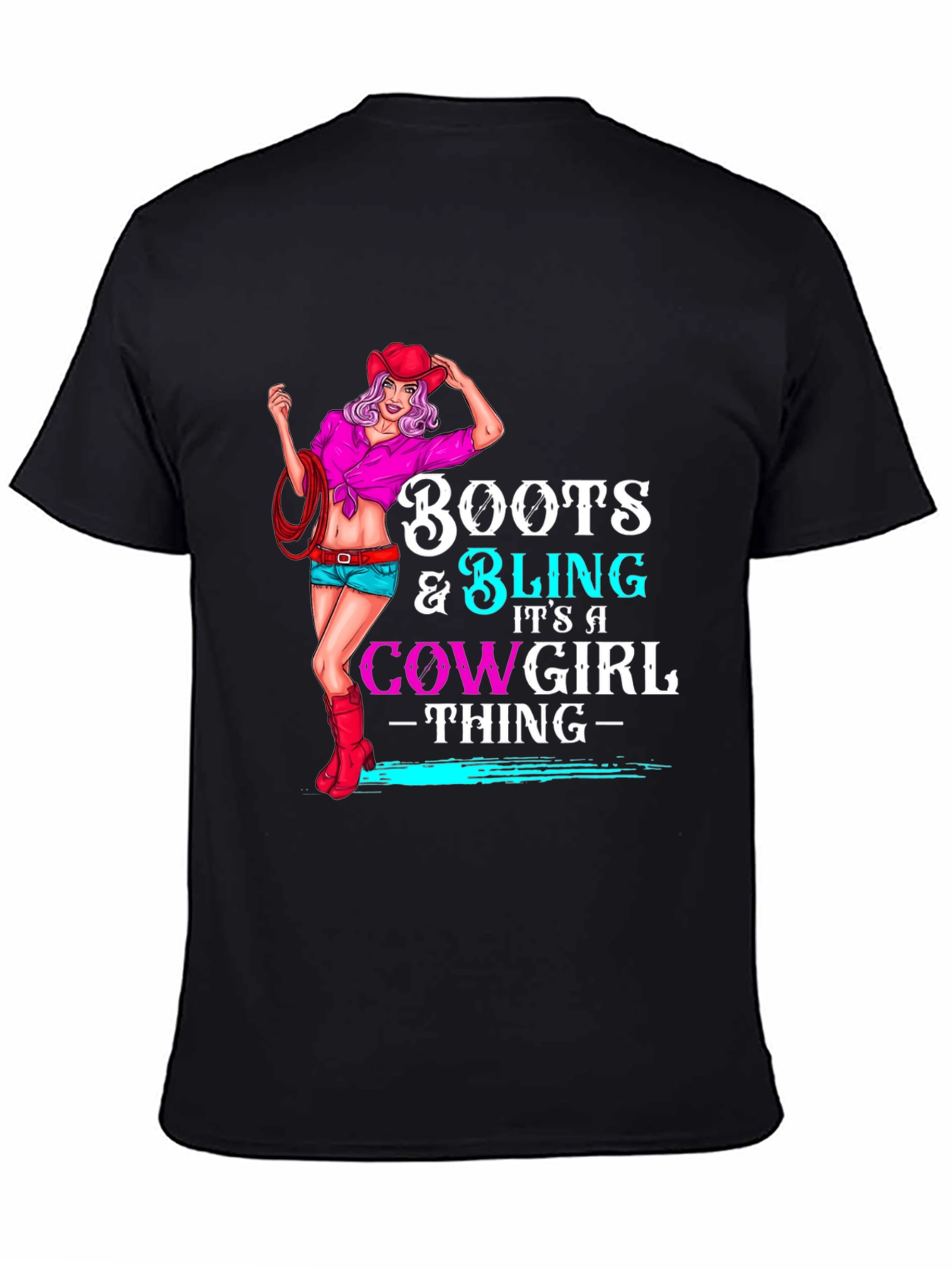 Boots & Bling Cowgirl Graphic Tee