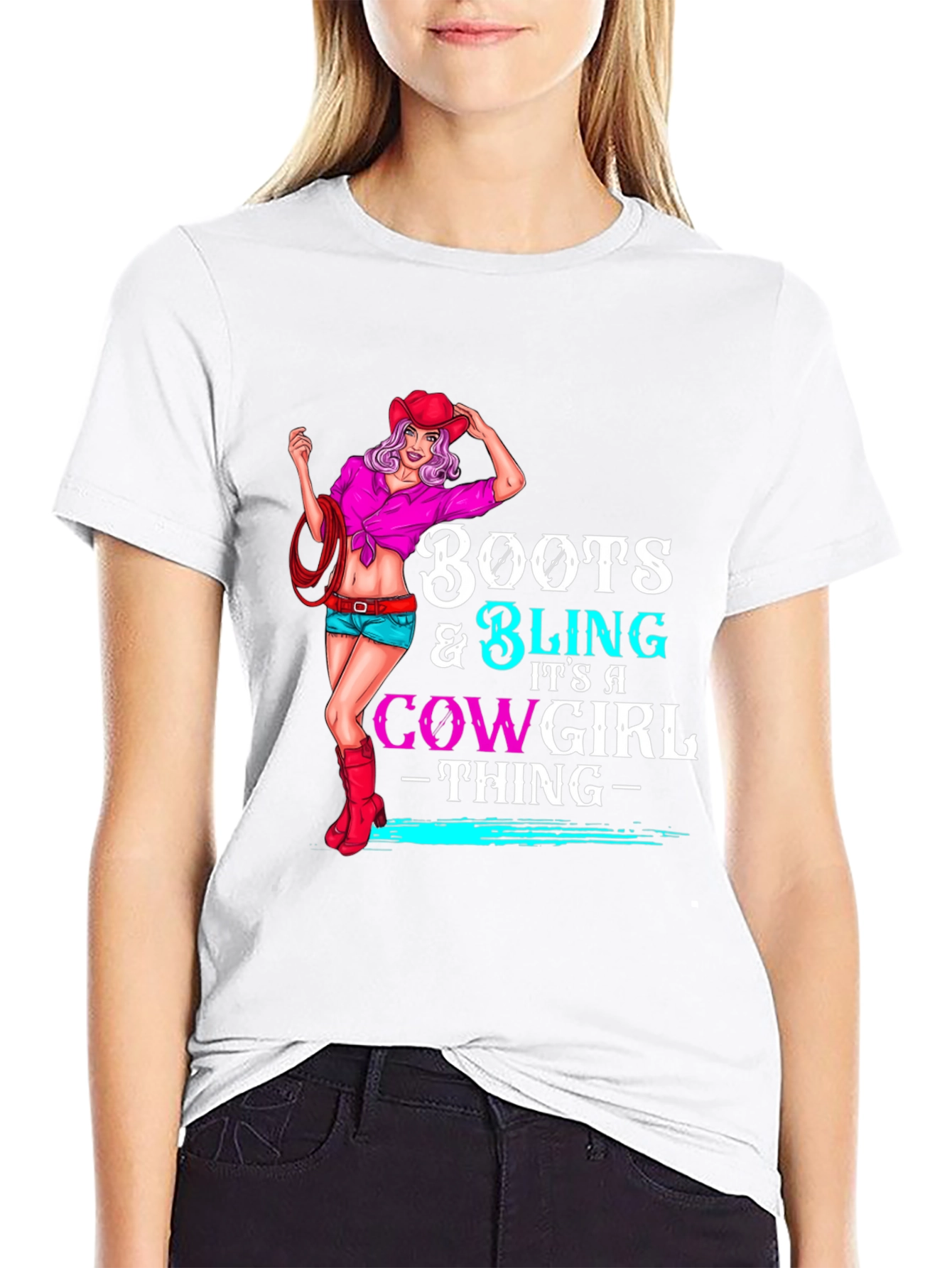 Boots & Bling Cowgirl Graphic Tee