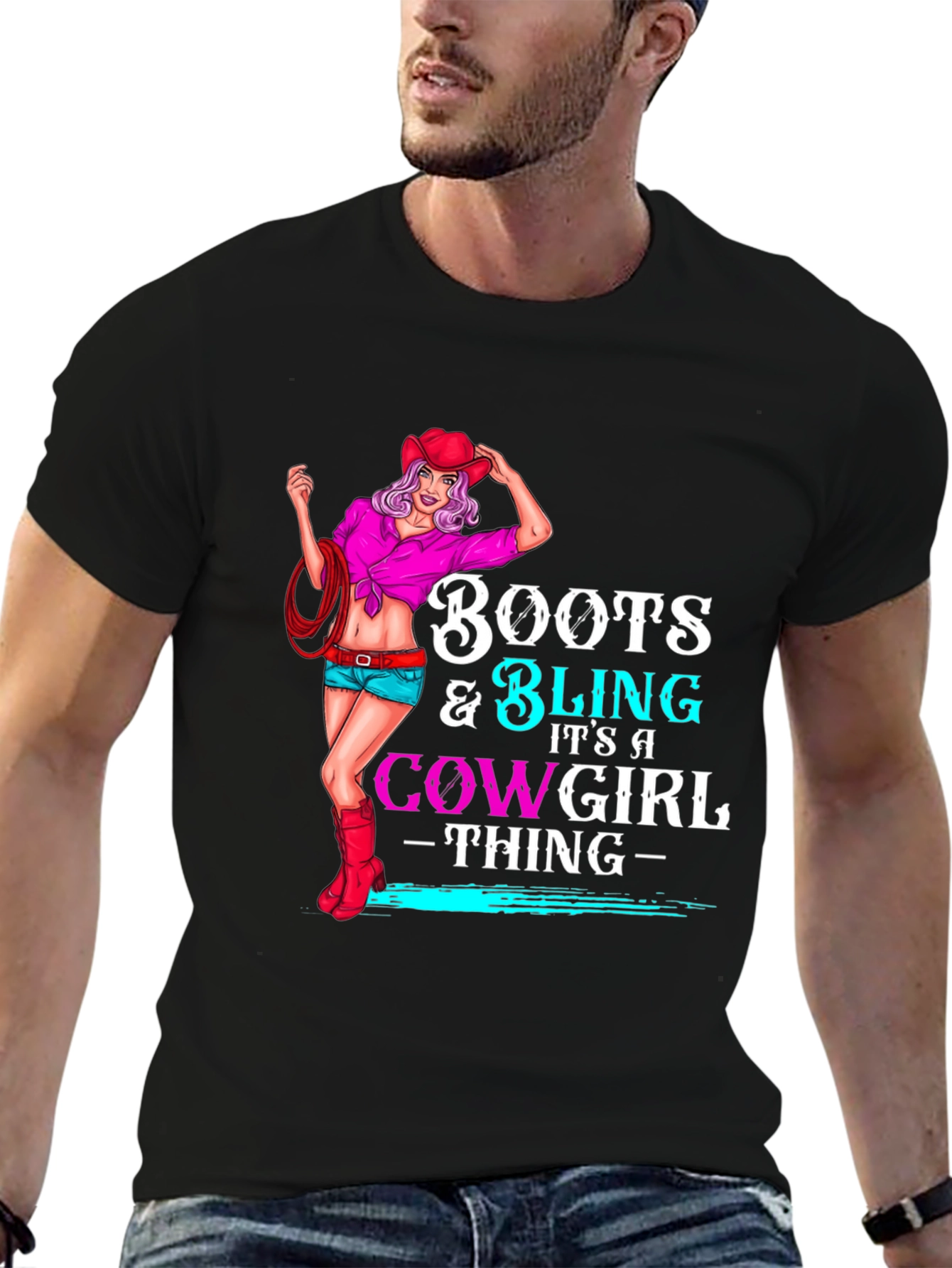 Boots & Bling Cowgirl Graphic Tee