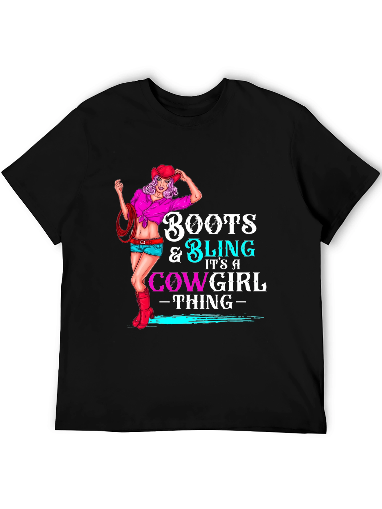 Boots & Bling Cowgirl Graphic Tee