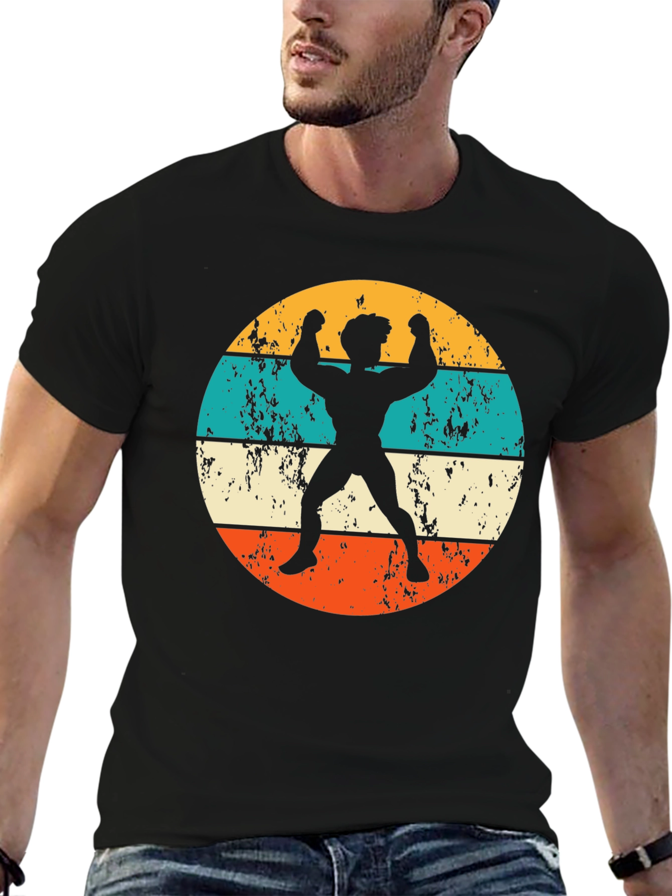 Retro Bodybuilder Graphic T-Shirt