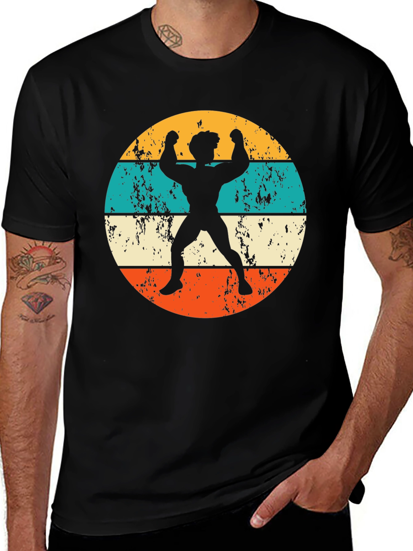 Retro Bodybuilder Graphic T-Shirt