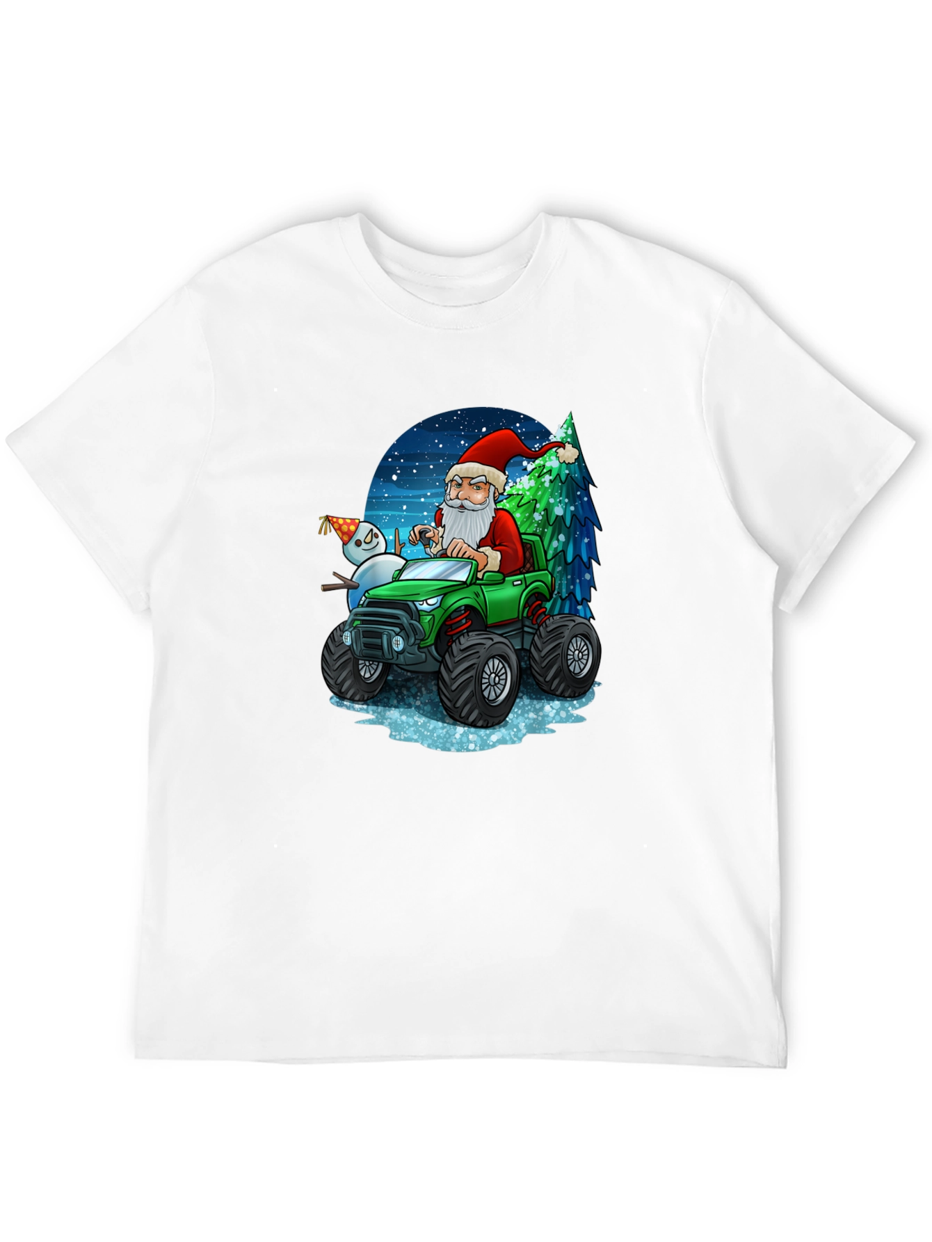Santas Monster Truck Christmas T-Shirt
