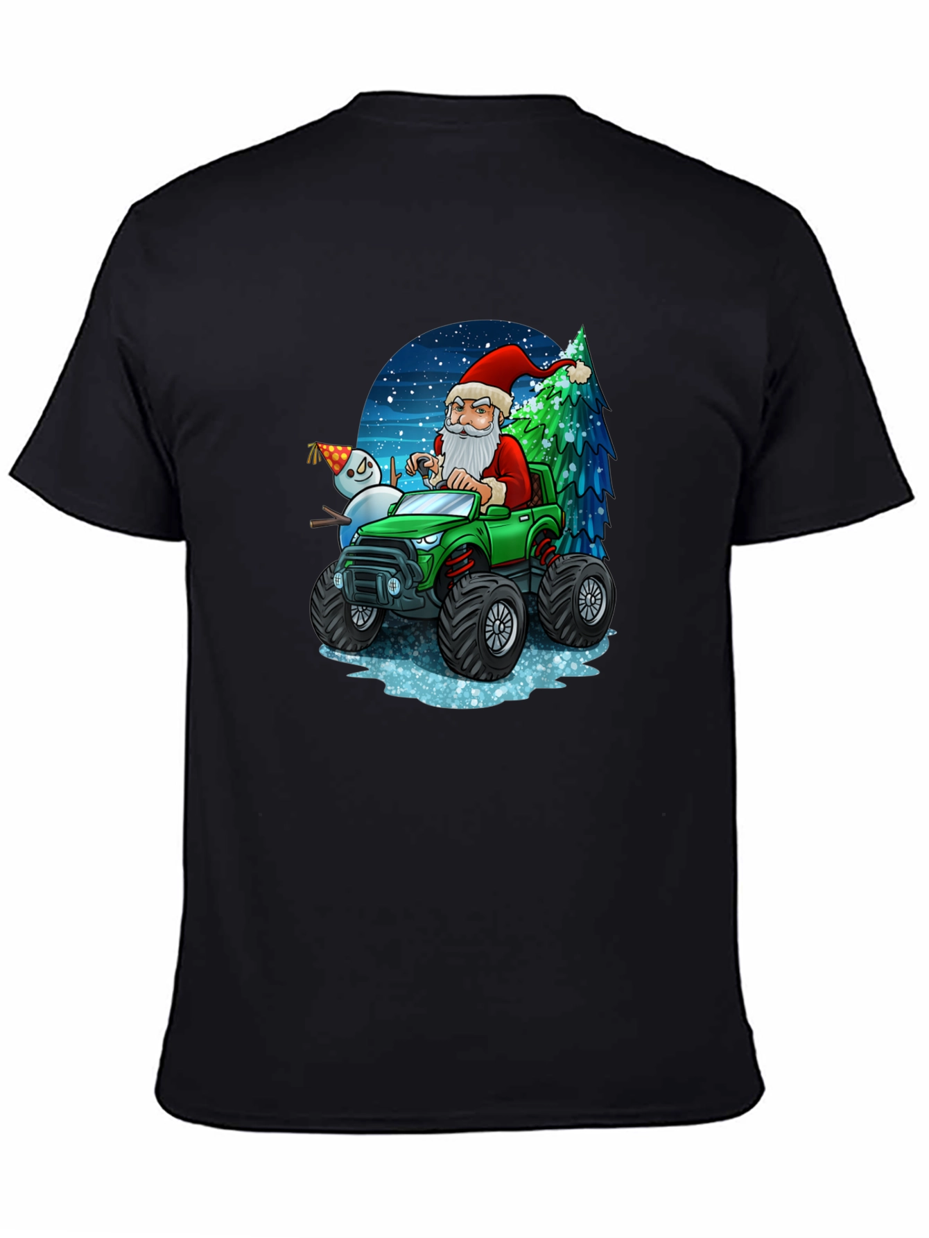 Santas Monster Truck Christmas T-Shirt