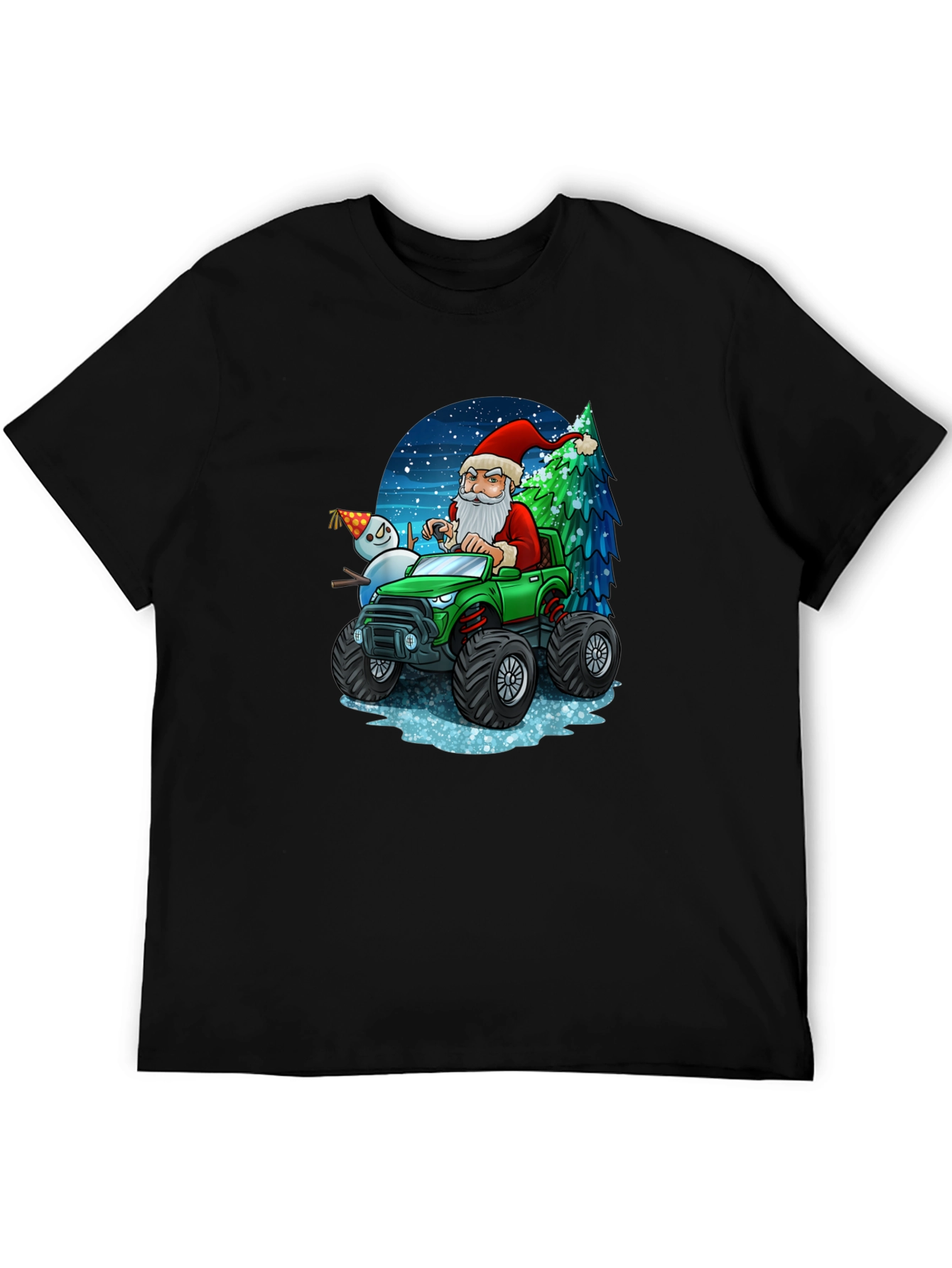 Santas Monster Truck Christmas T-Shirt