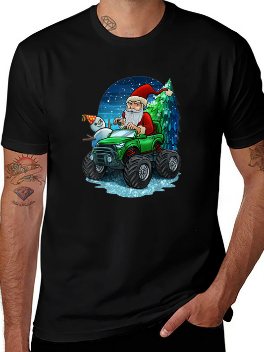 Santas Monster Truck Christmas T-Shirt