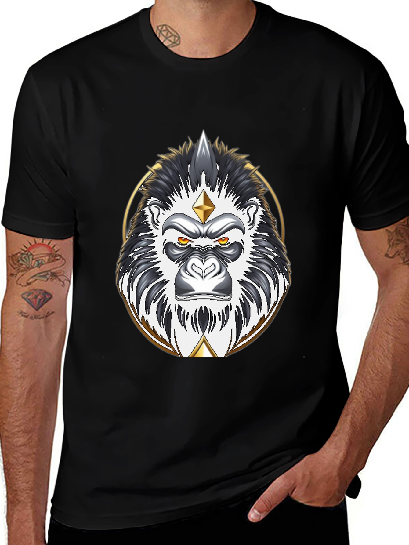 Diamond Gorilla Graphic Tee - Black T-Shirt