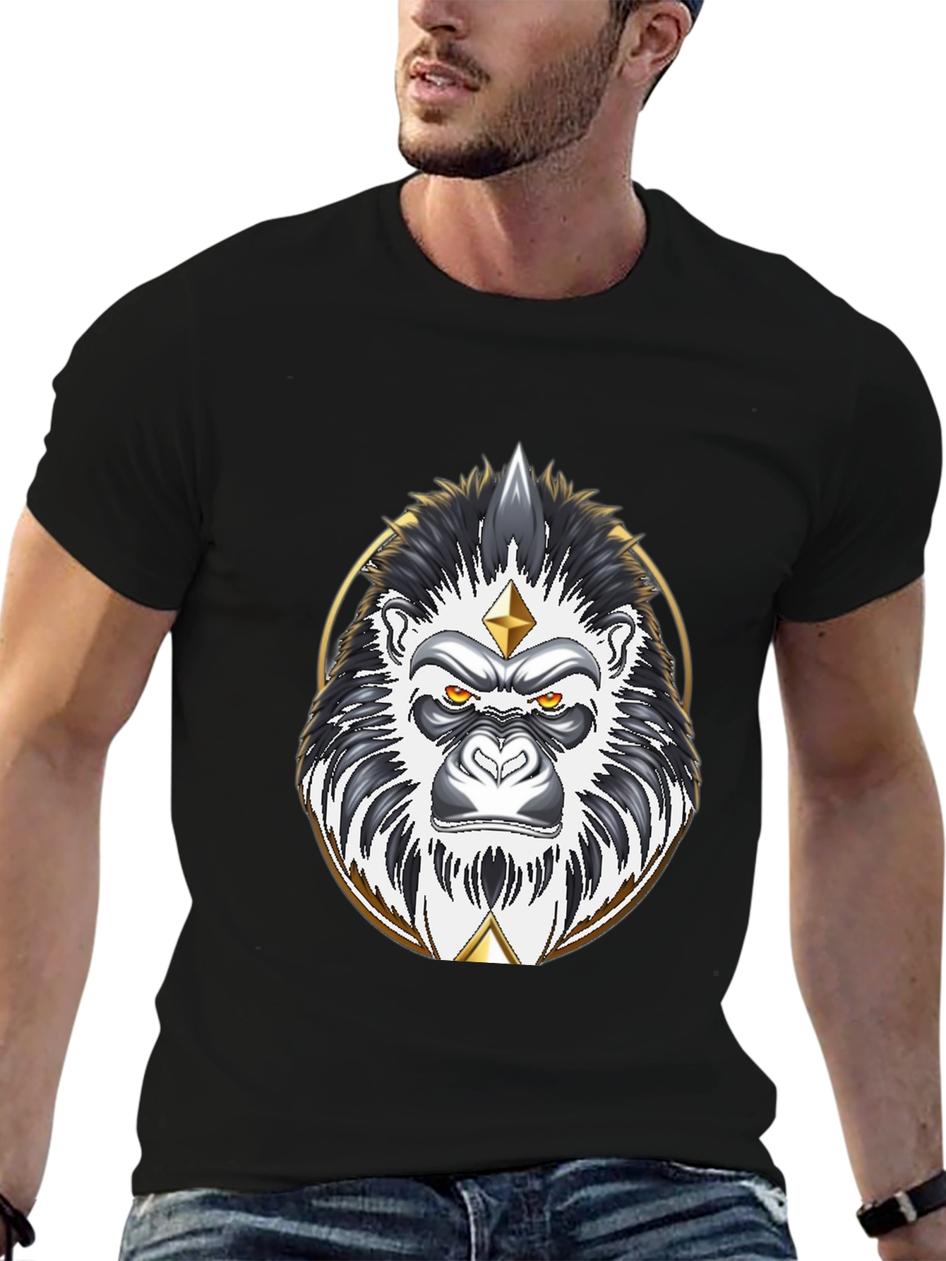 Diamond Gorilla Graphic Tee - Black T-Shirt