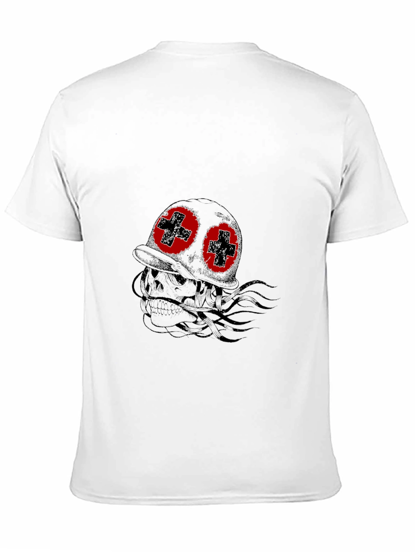 Skull with Helmet T-Shirt - Edgy Graphic Tee