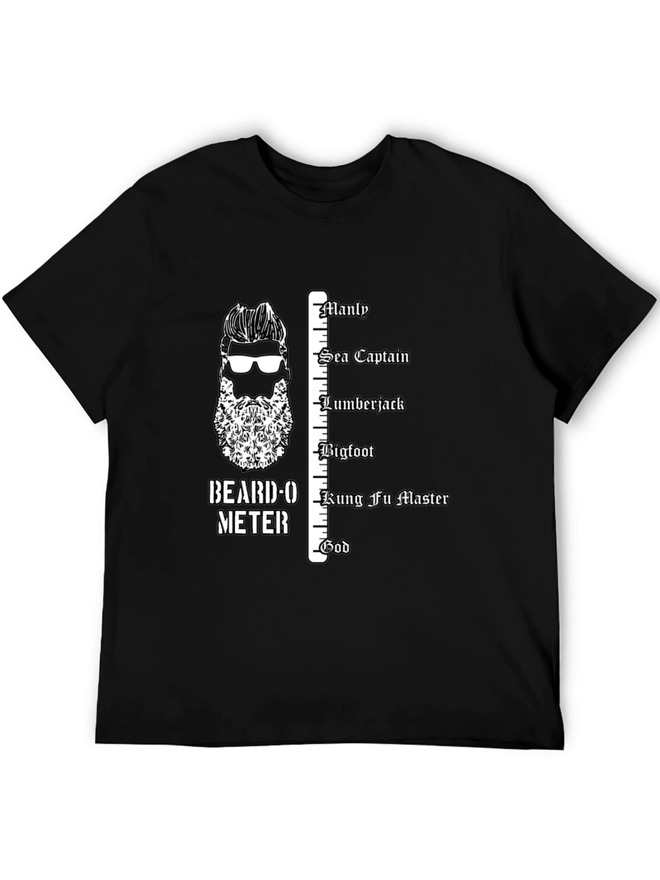 Beard-O-Meter Graphic Tee - Manly Humor T-Shirt