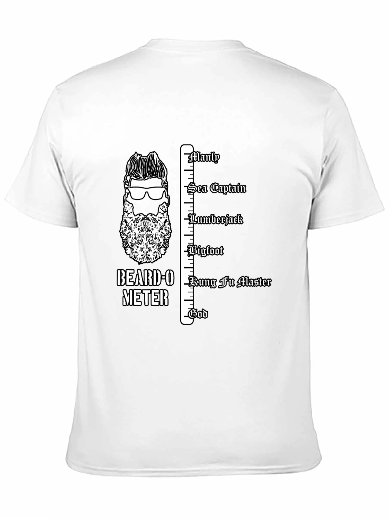 Beard-O-Meter Graphic Tee - Manly Humor T-Shirt