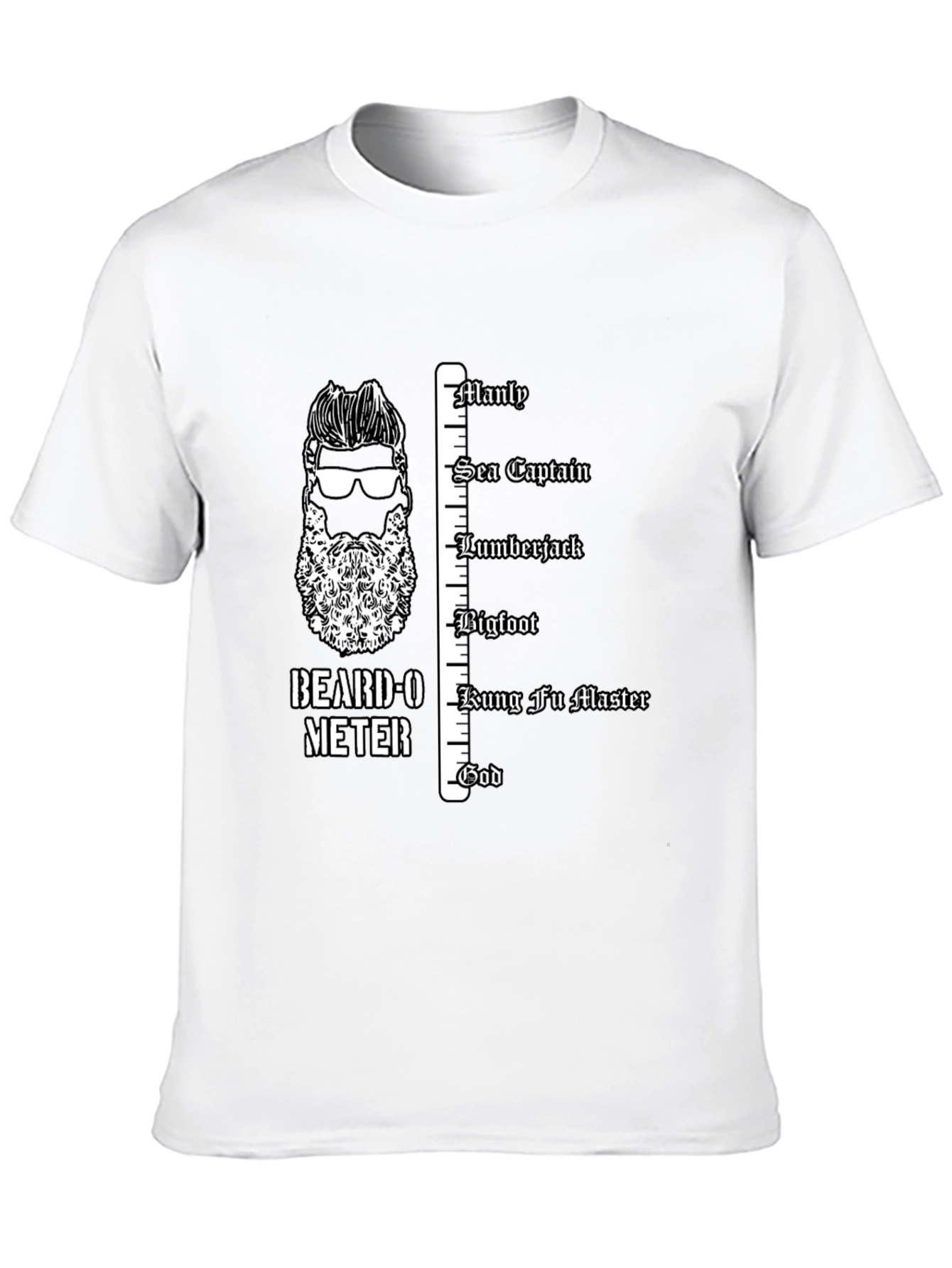 Beard-O-Meter Graphic Tee - Manly Humor T-Shirt