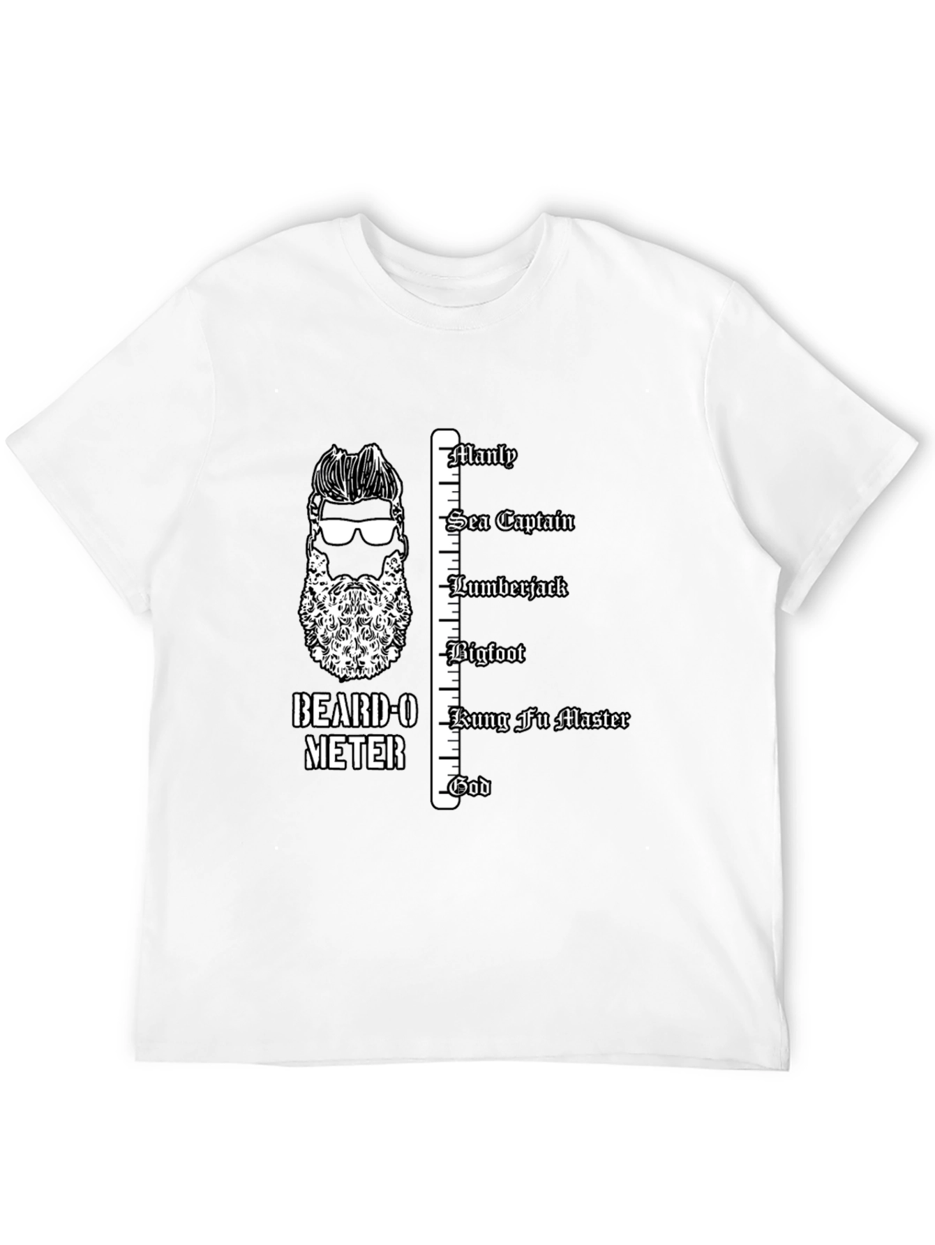 Beard-O-Meter Graphic Tee - Manly Humor T-Shirt