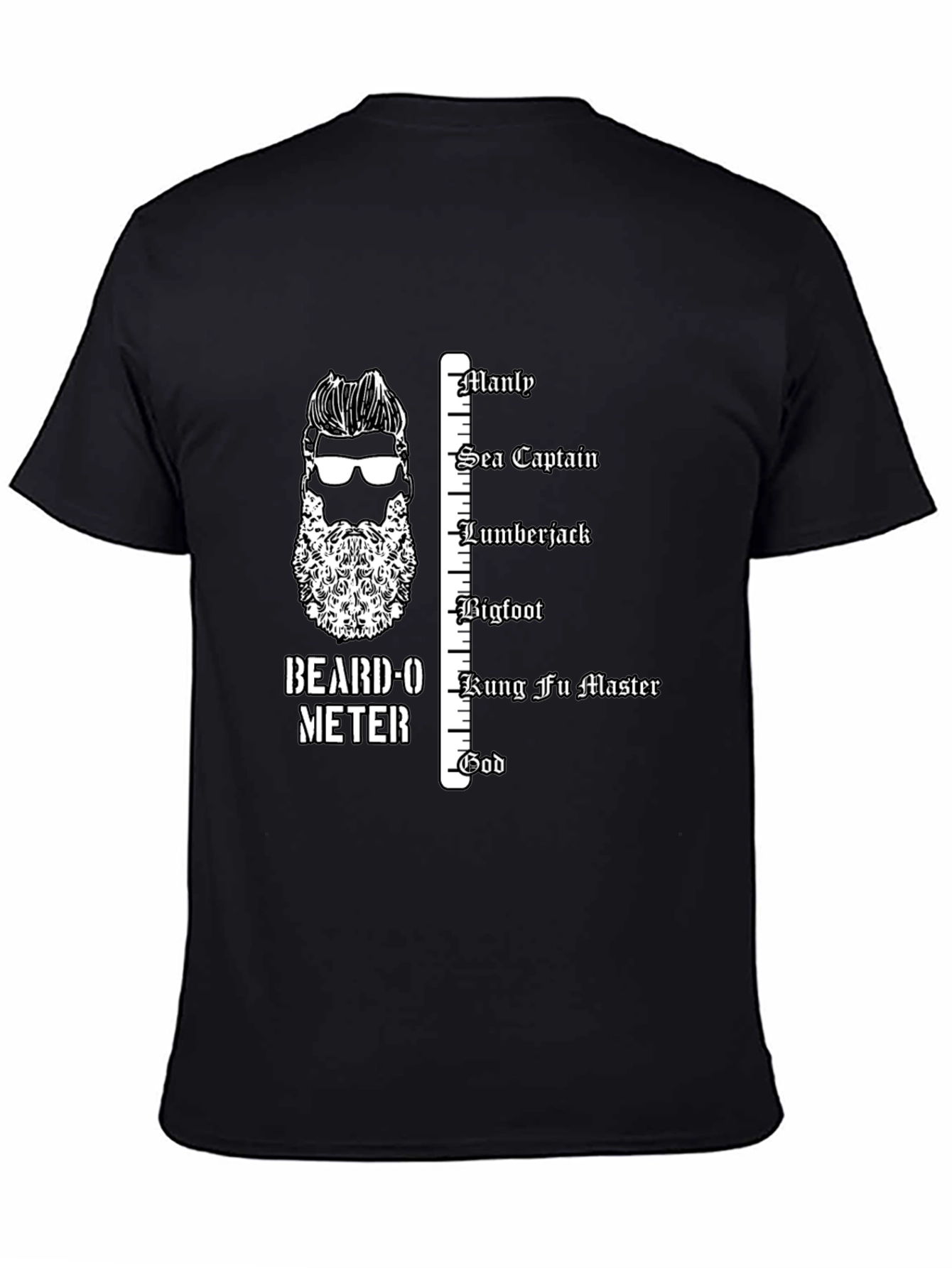Beard-O-Meter Graphic Tee - Manly Humor T-Shirt