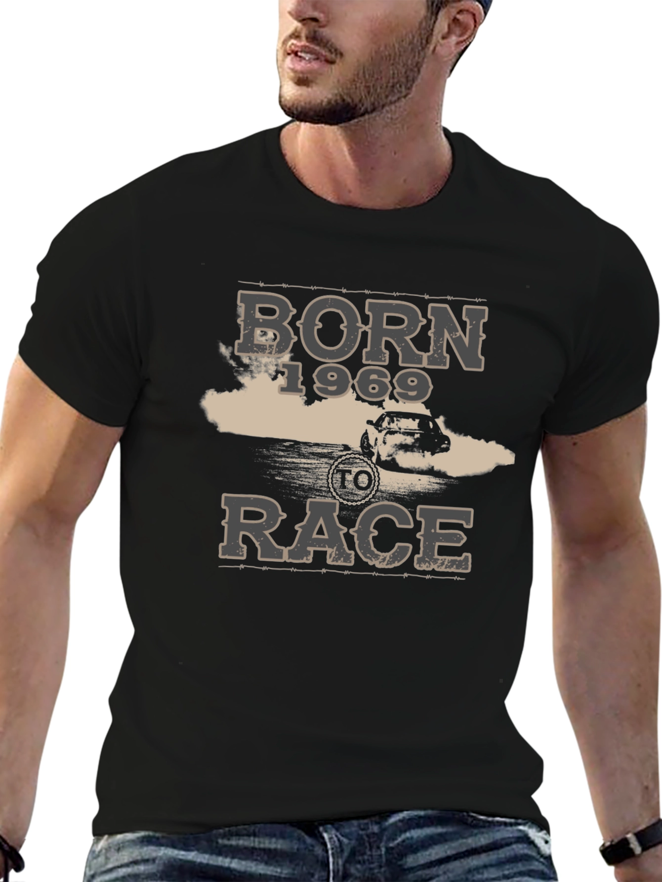 Born 1969 To Race Black Graphic T-Shirt