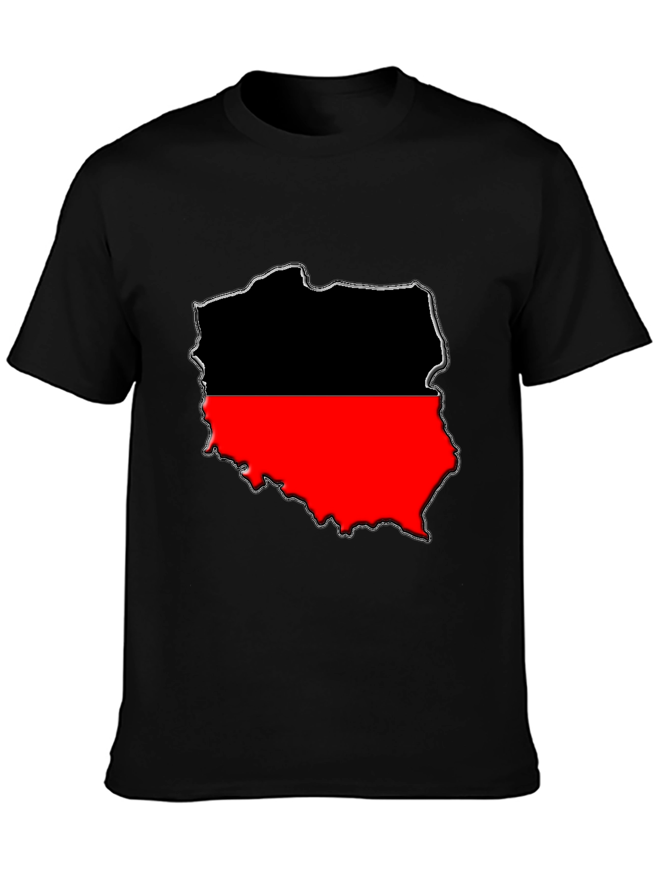 Poland Map T-Shirt - Black & Red Graphic Tee