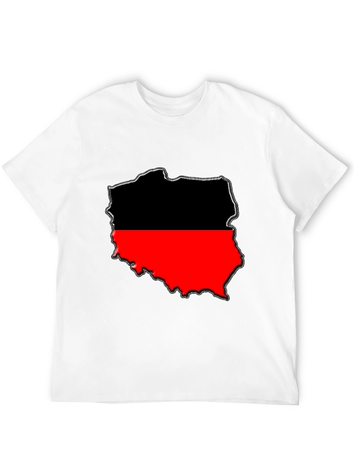 Poland Map T-Shirt - Black & Red Graphic Tee