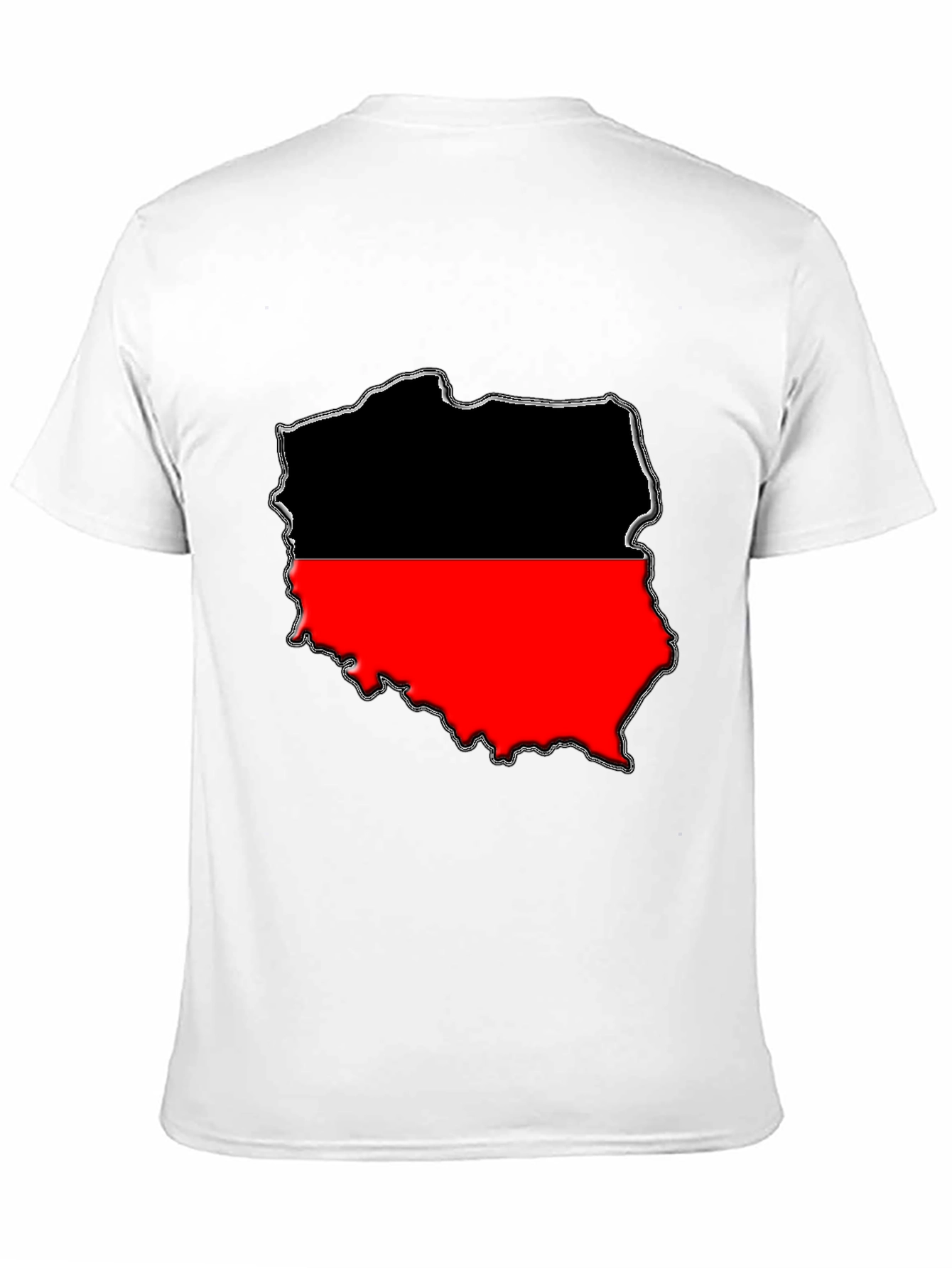 Poland Map T-Shirt - Black & Red Graphic Tee
