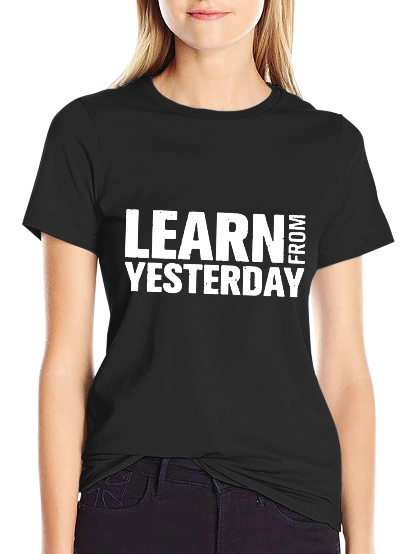 Learn From Yesterday Black Graphic Tee