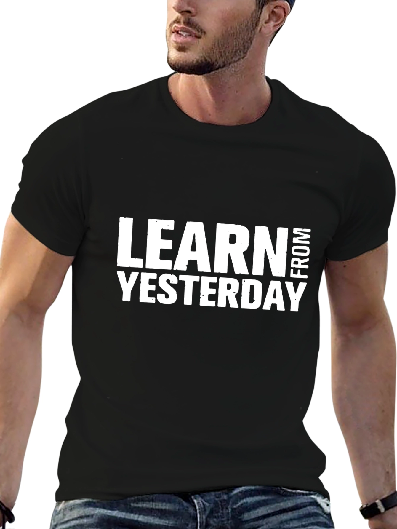 Learn From Yesterday Black Graphic Tee