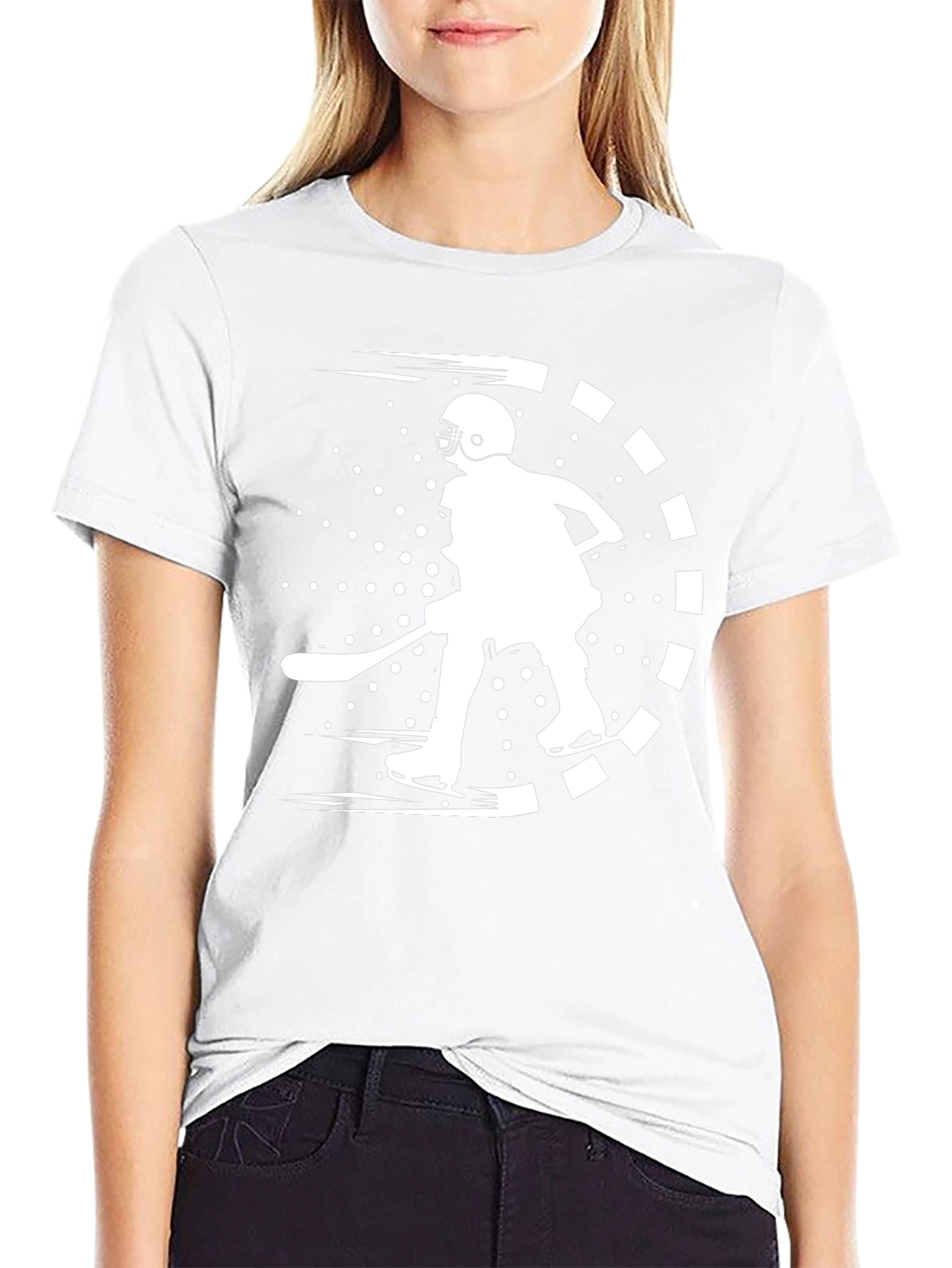 Hockey Player Graphic Tee - Black