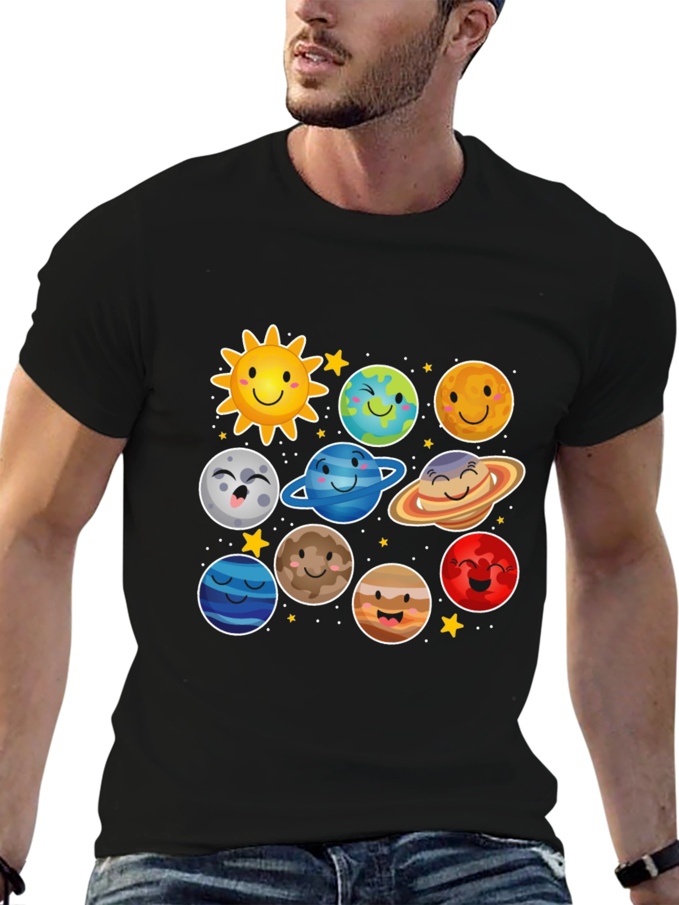 Cute Cartoon Planets T-Shirt
