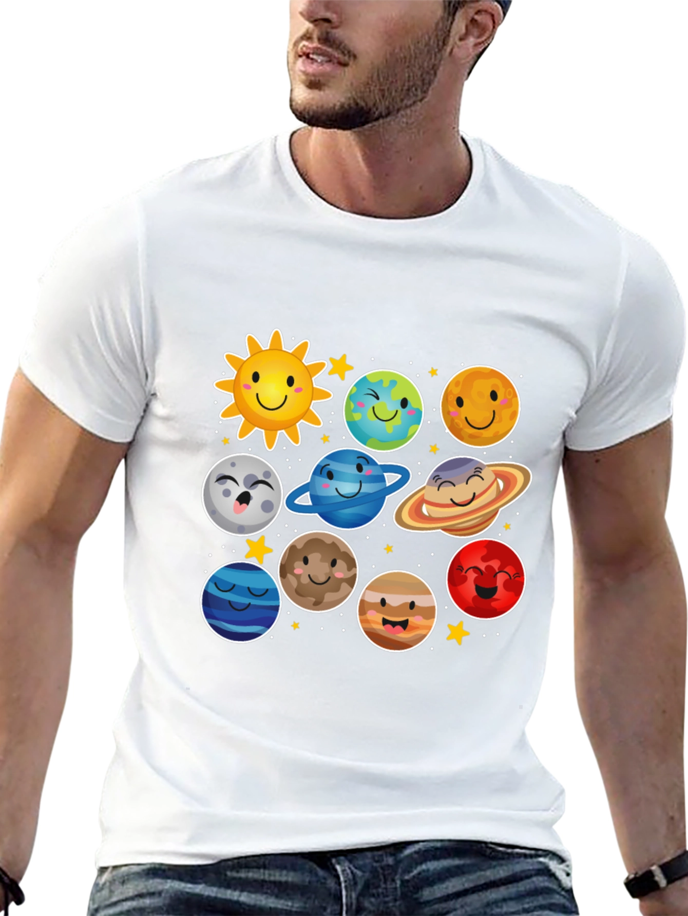 Cute Cartoon Planets T-Shirt