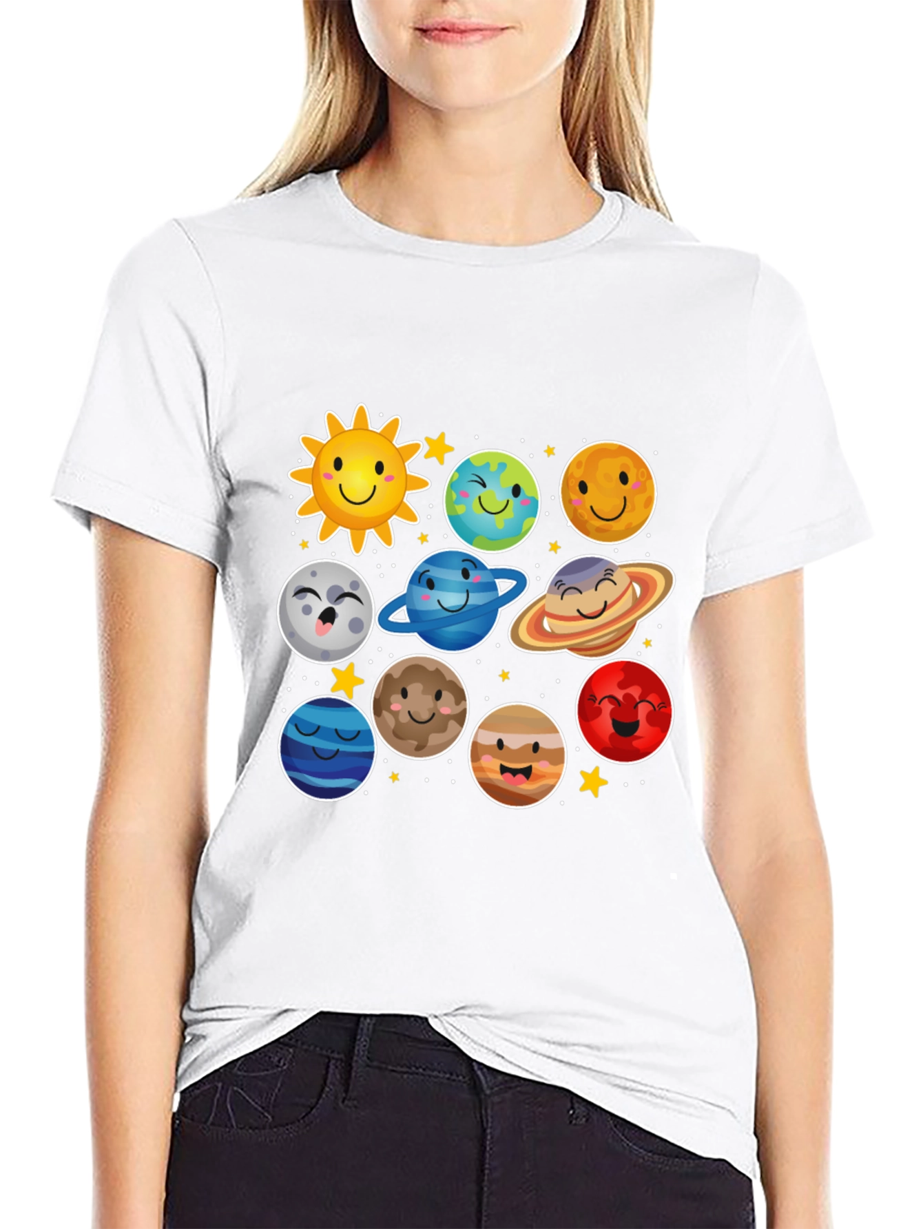 Cute Cartoon Planets T-Shirt
