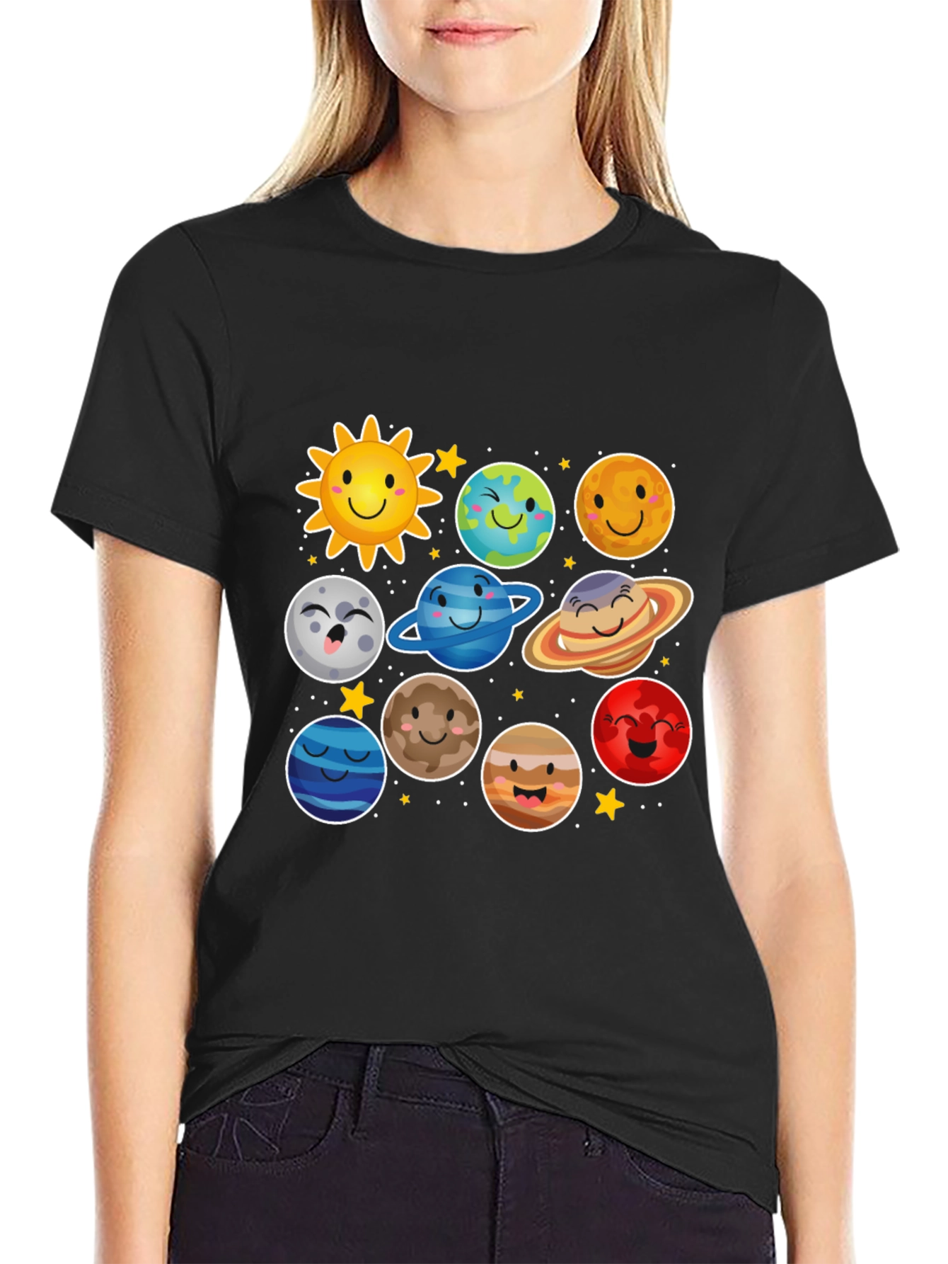 Cute Cartoon Planets T-Shirt