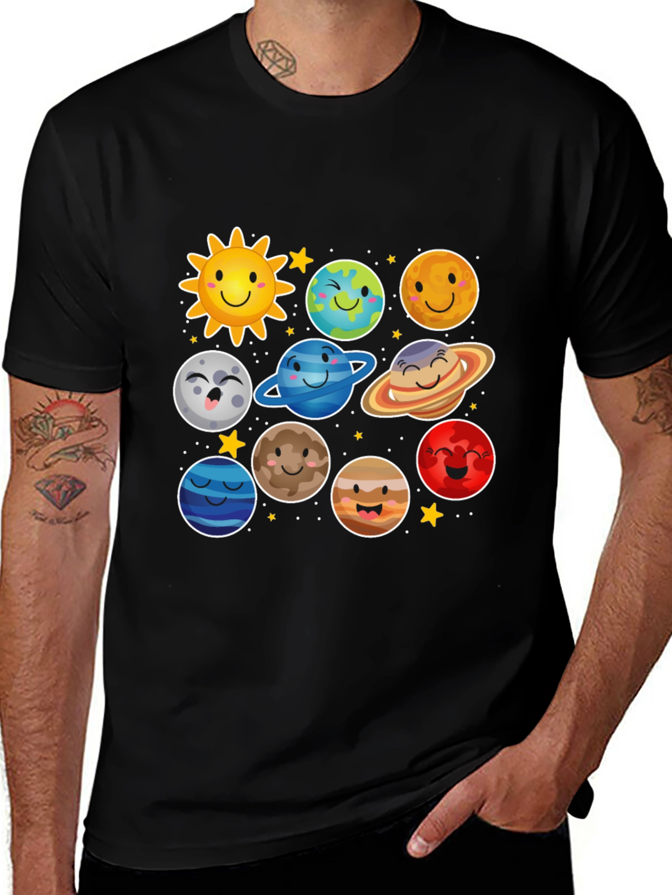 Cute Cartoon Planets T-Shirt
