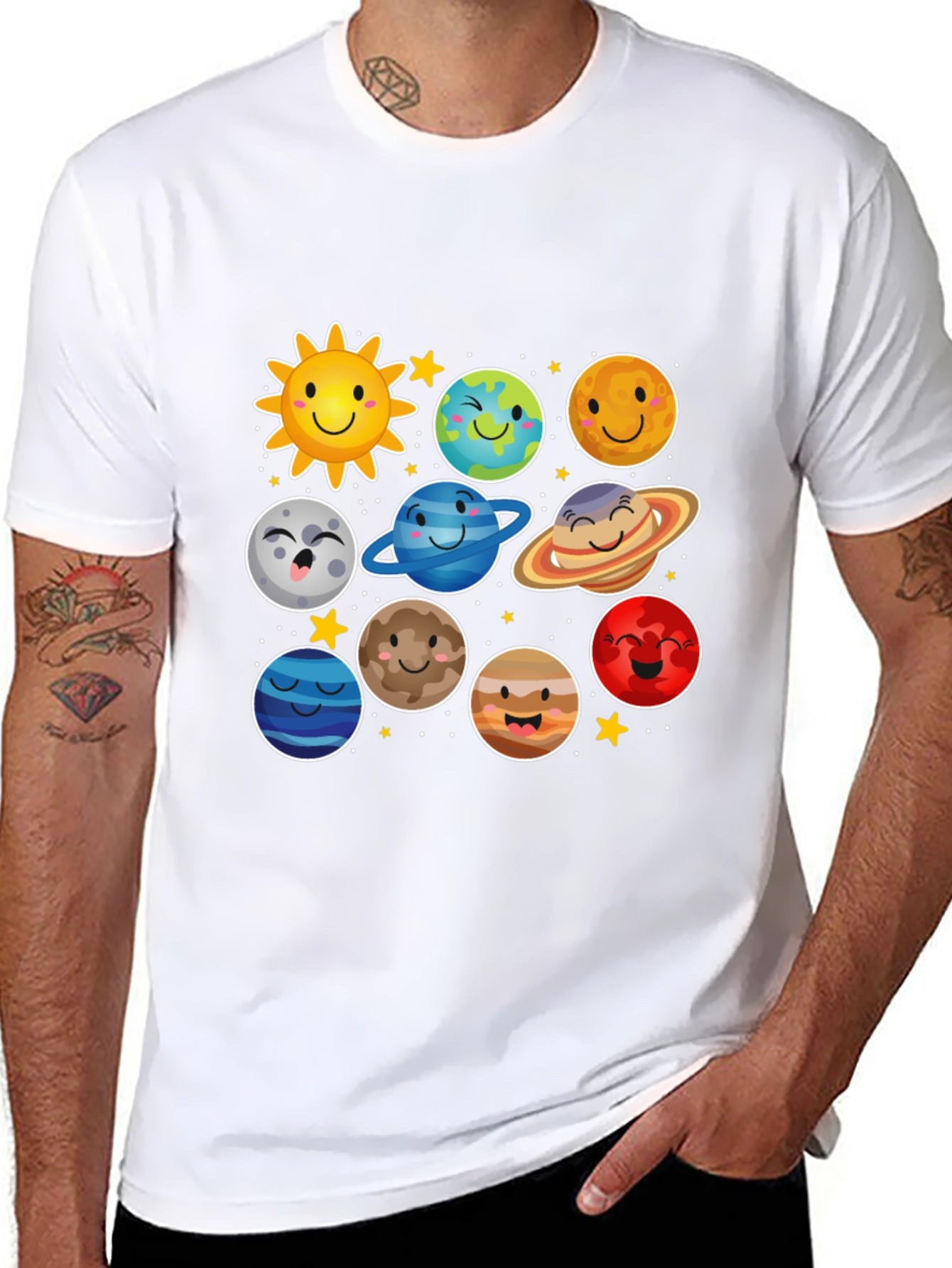 Cute Cartoon Planets T-Shirt