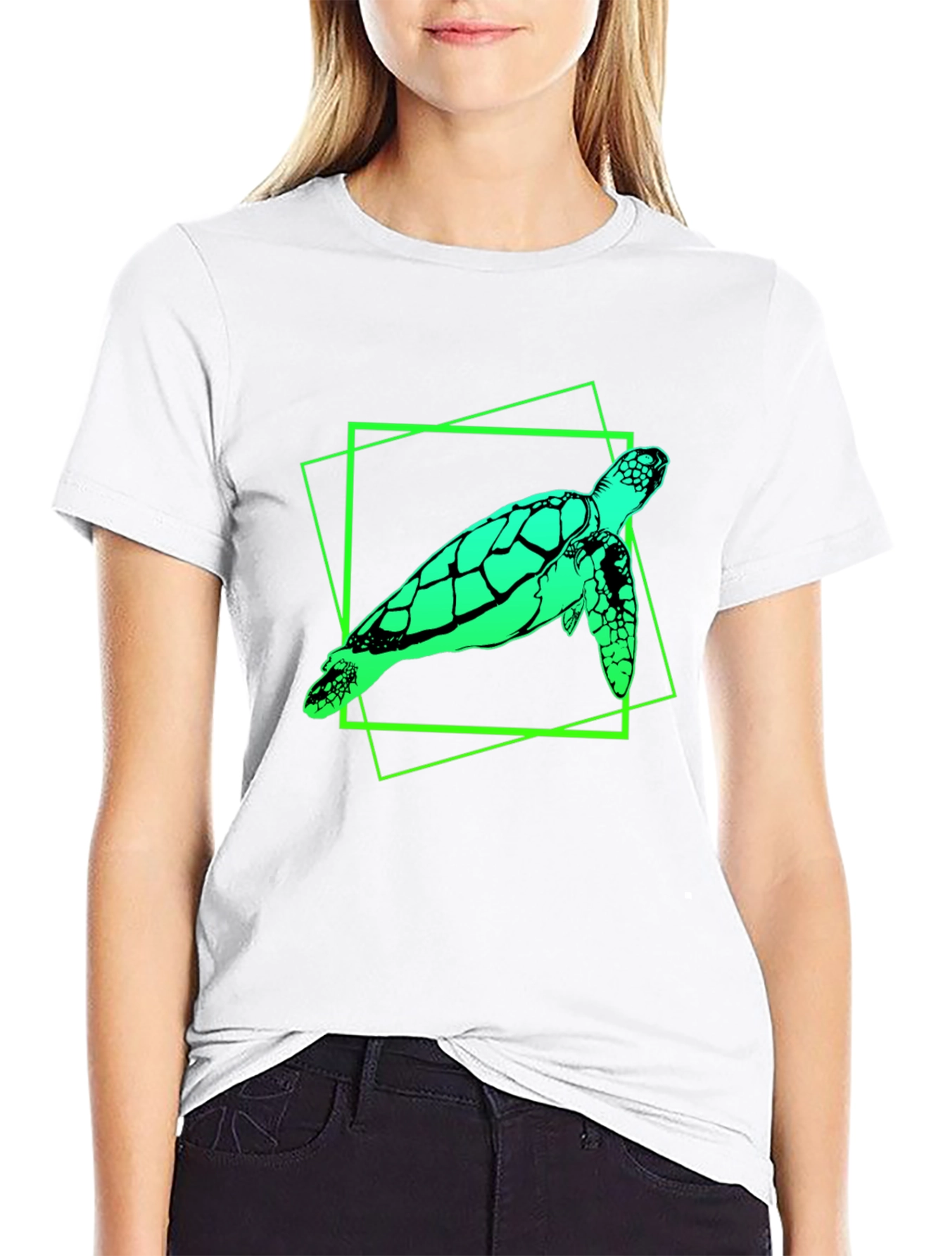 Sea Turtle Graphic Tee - Mens Black Cotton T-Shirt