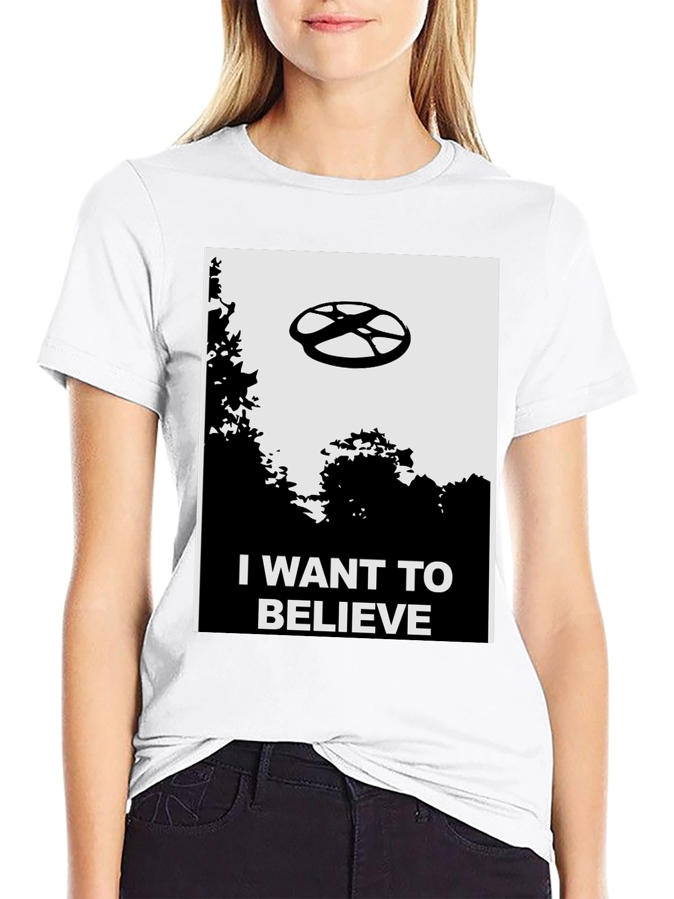I Want To Believe UFO Graphic Tee - Black