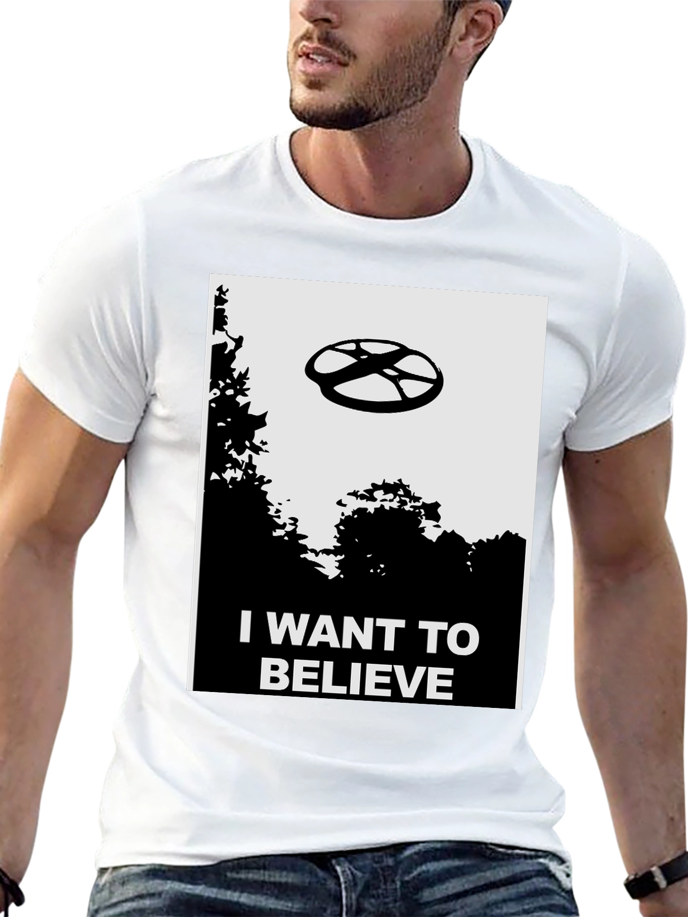 I Want To Believe UFO Graphic Tee - Black
