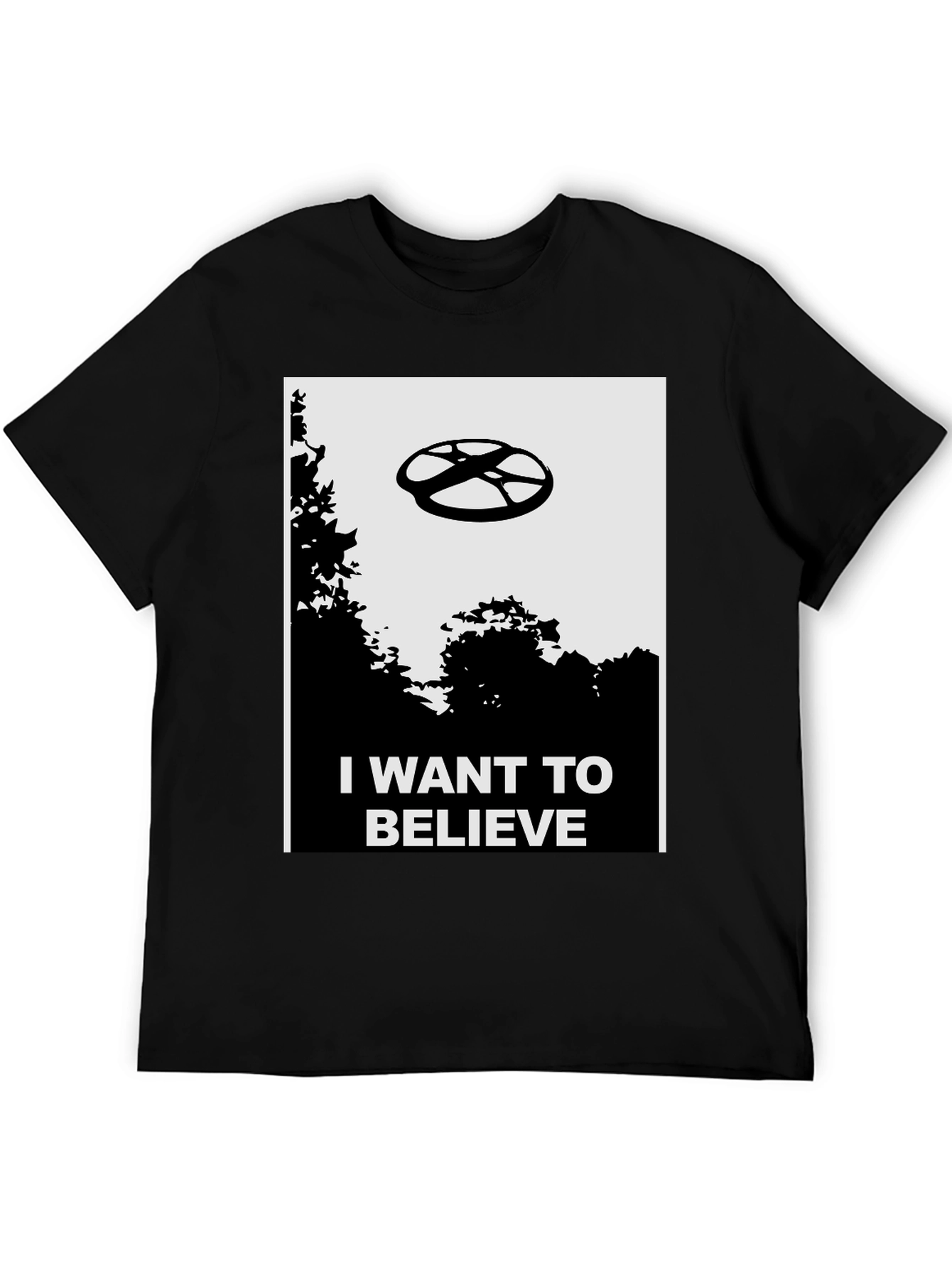 I Want To Believe UFO Graphic Tee - Black
