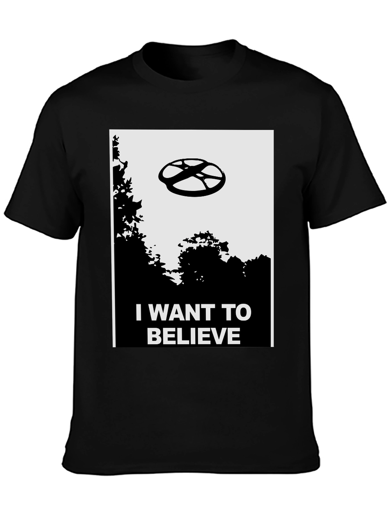 I Want To Believe UFO Graphic Tee - Black