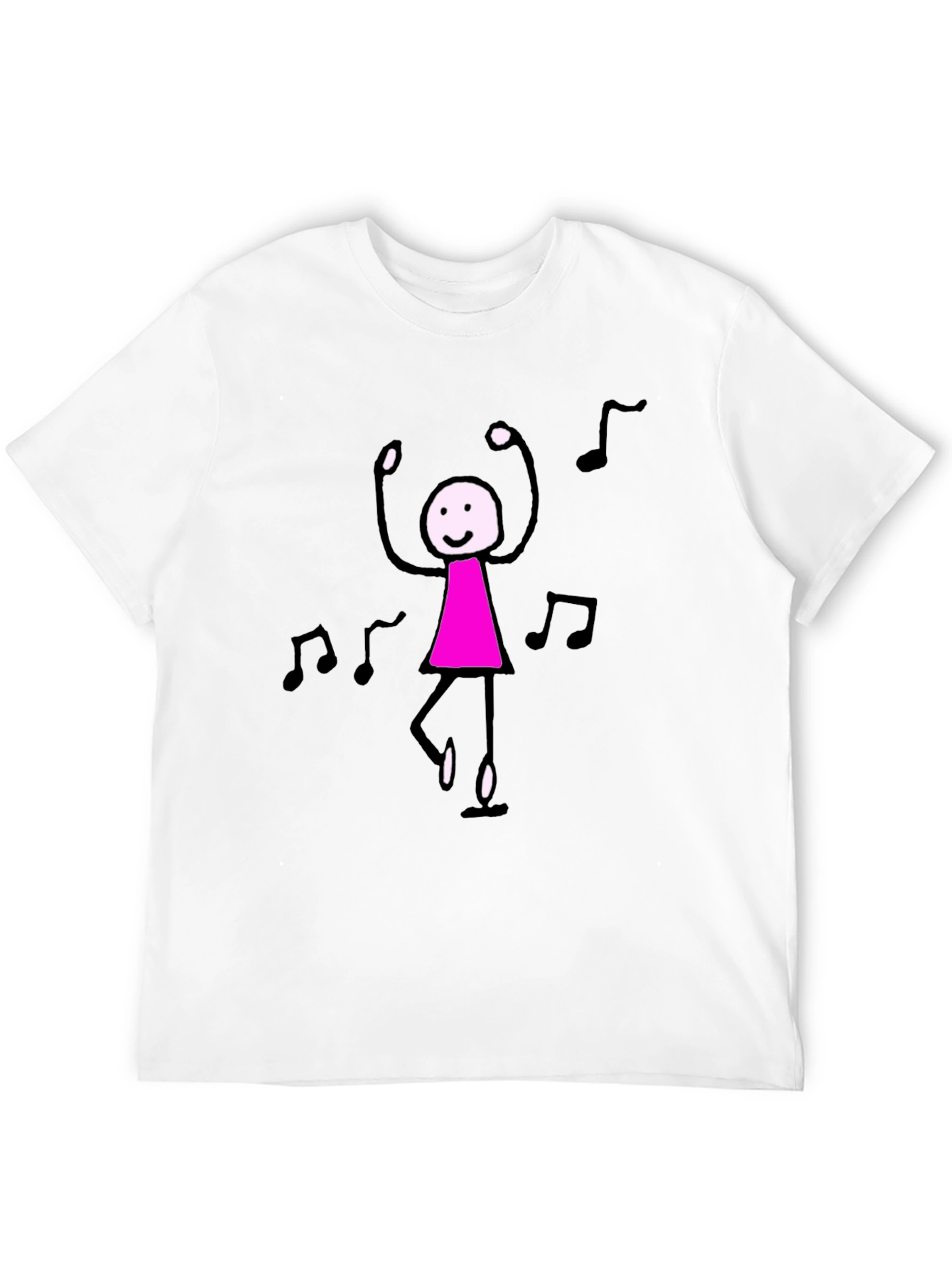 Dancing Stick Figure Graphic Tee - Black