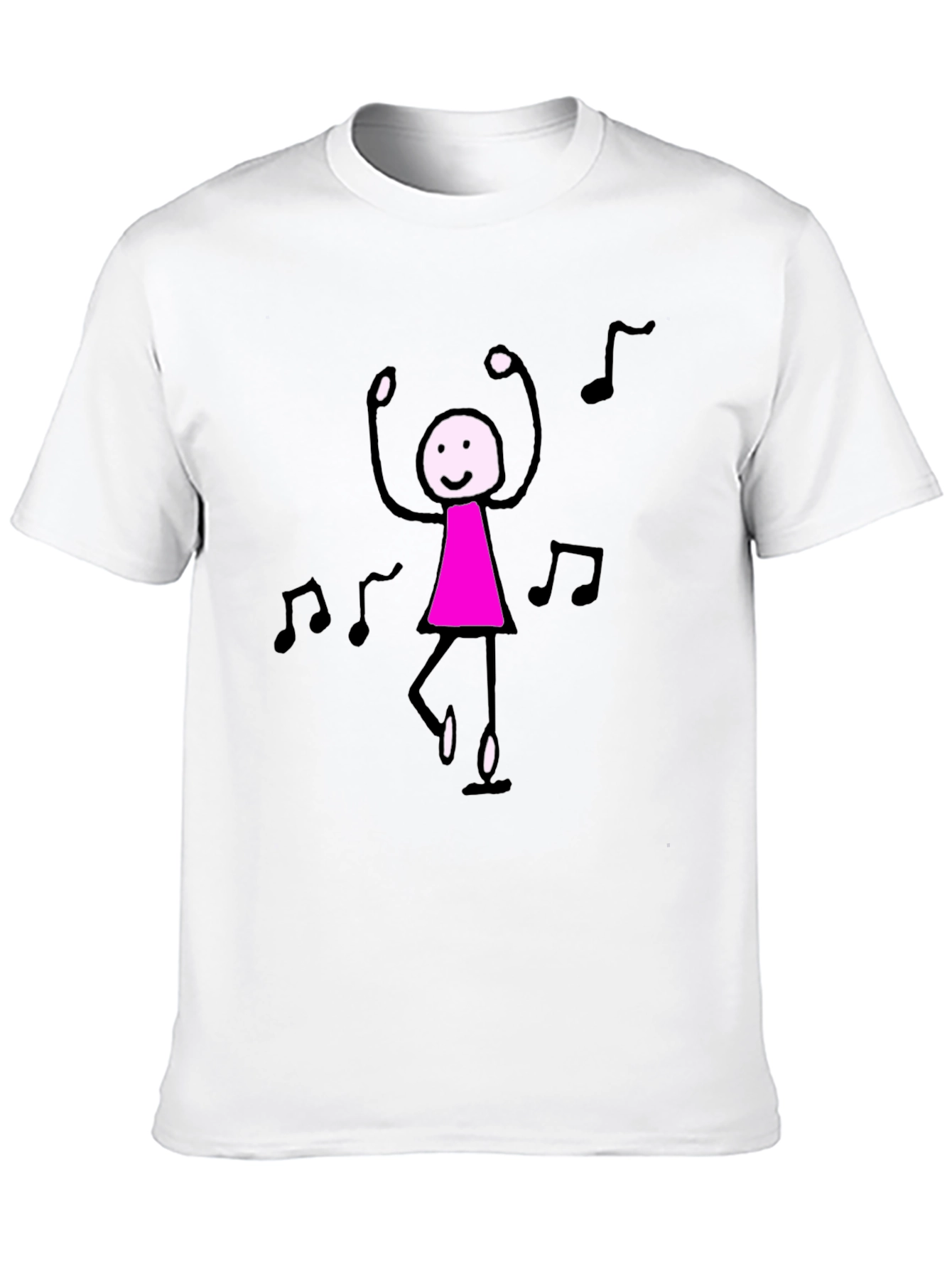 Dancing Stick Figure Graphic Tee - Black