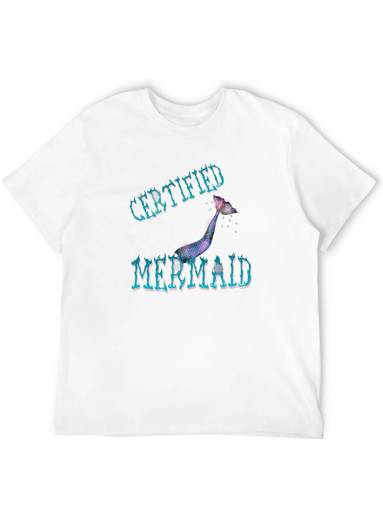 Certified Mermaid Graphic Tee - Black Cotton Casual Shirt