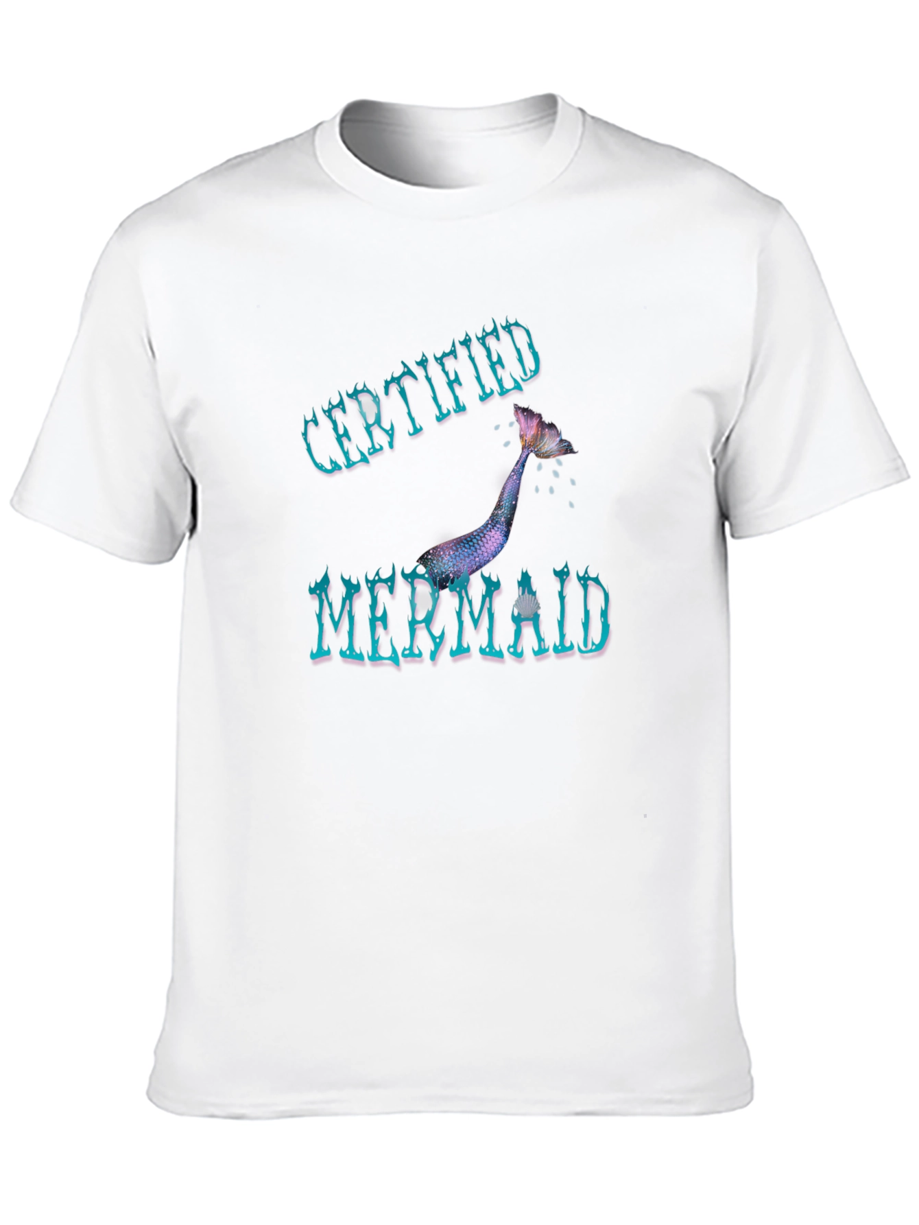 Certified Mermaid Graphic Tee - Black Cotton Casual Shirt