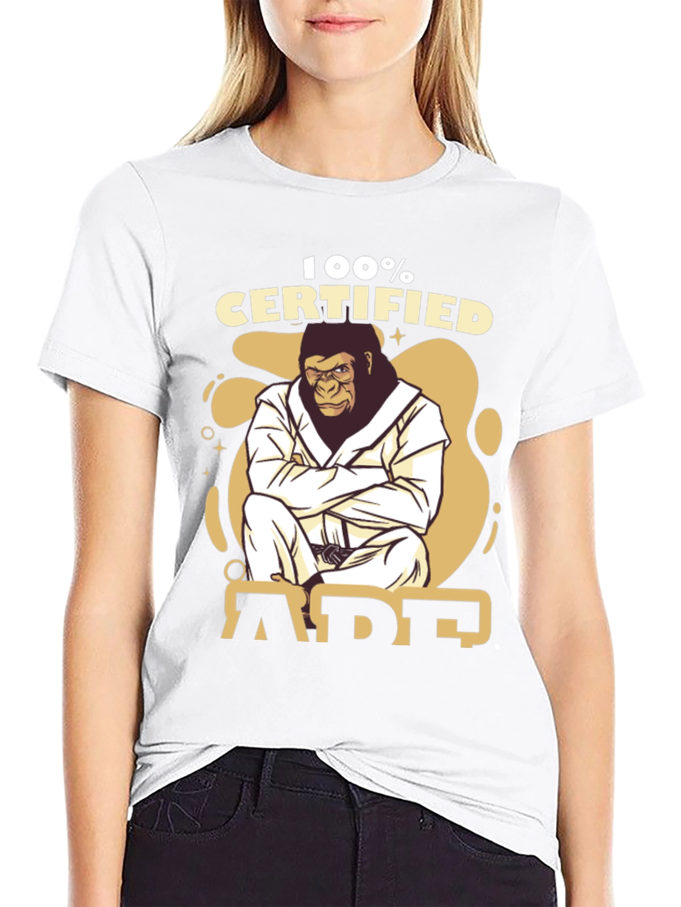 100% Certified Ape Jiu Jitsu Black T-Shirt