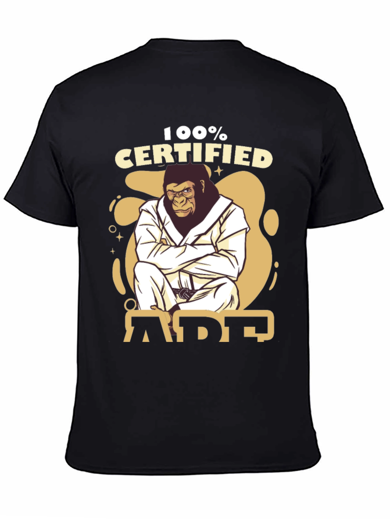 100% Certified Ape Jiu Jitsu Black T-Shirt