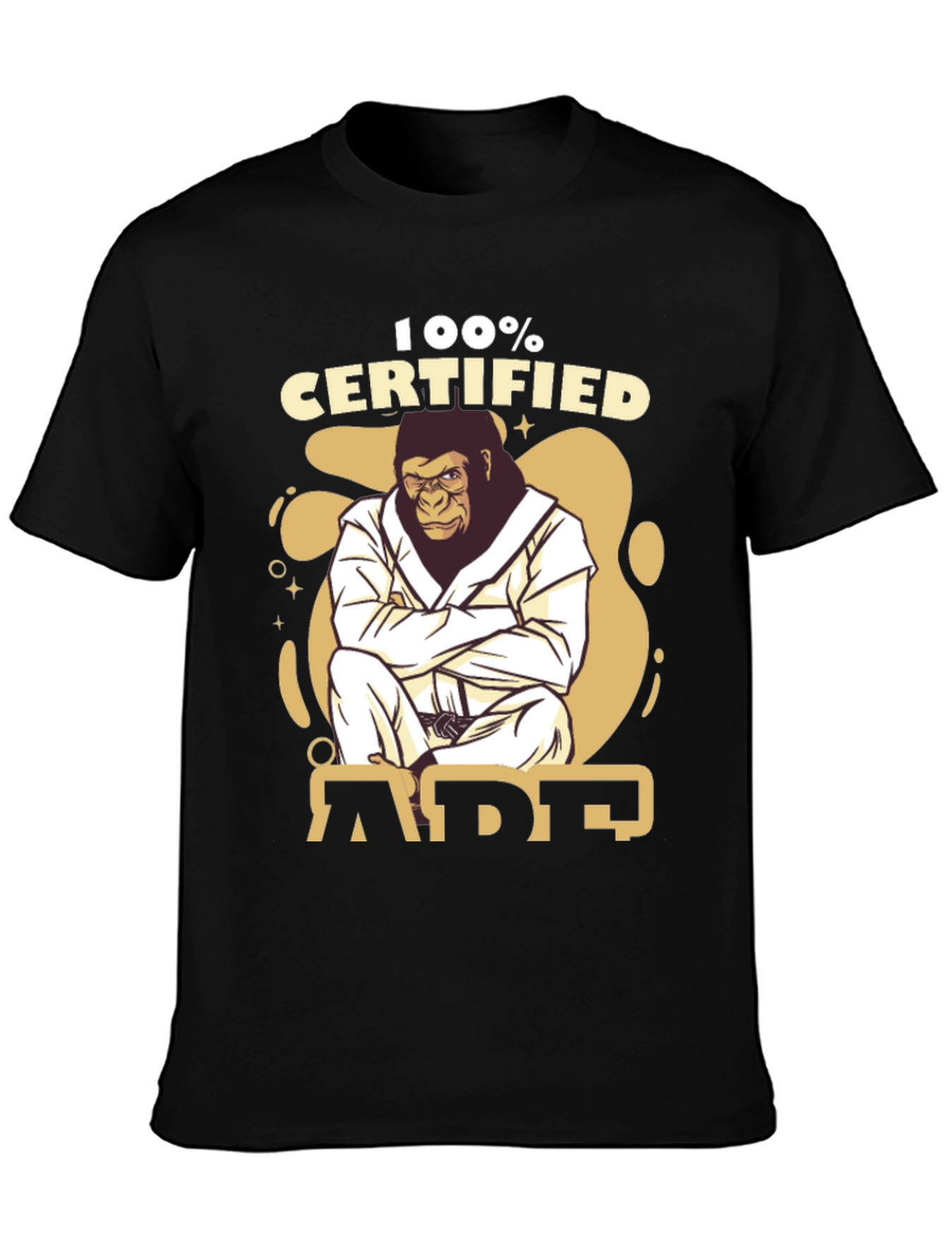 100% Certified Ape Jiu Jitsu Black T-Shirt