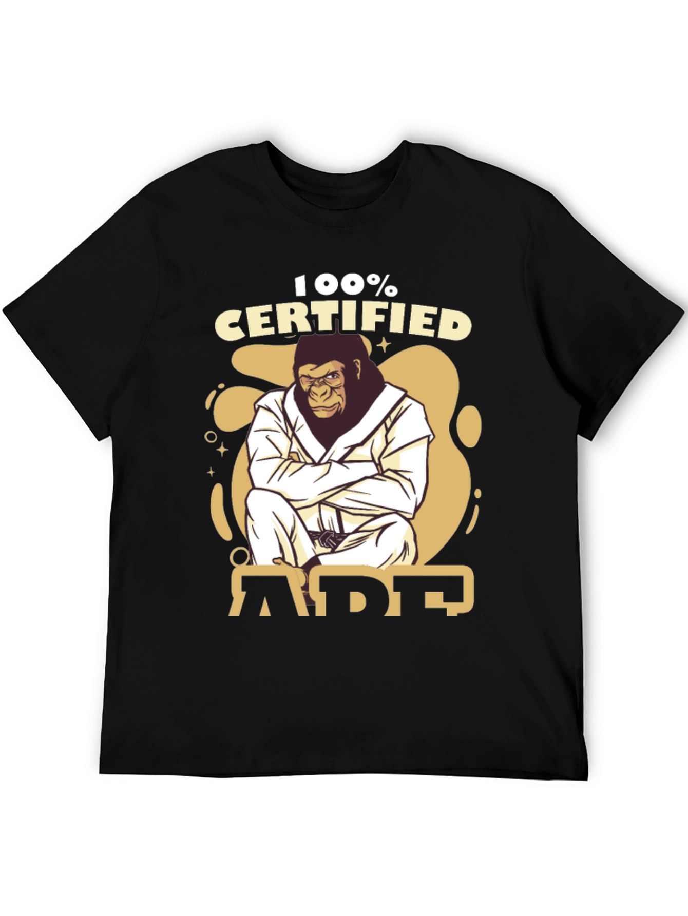 100% Certified Ape Jiu Jitsu Black T-Shirt