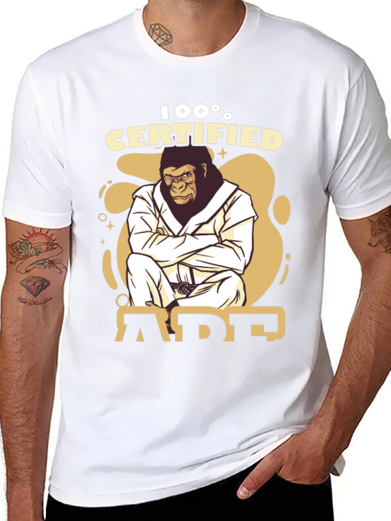 100% Certified Ape Jiu Jitsu Black T-Shirt