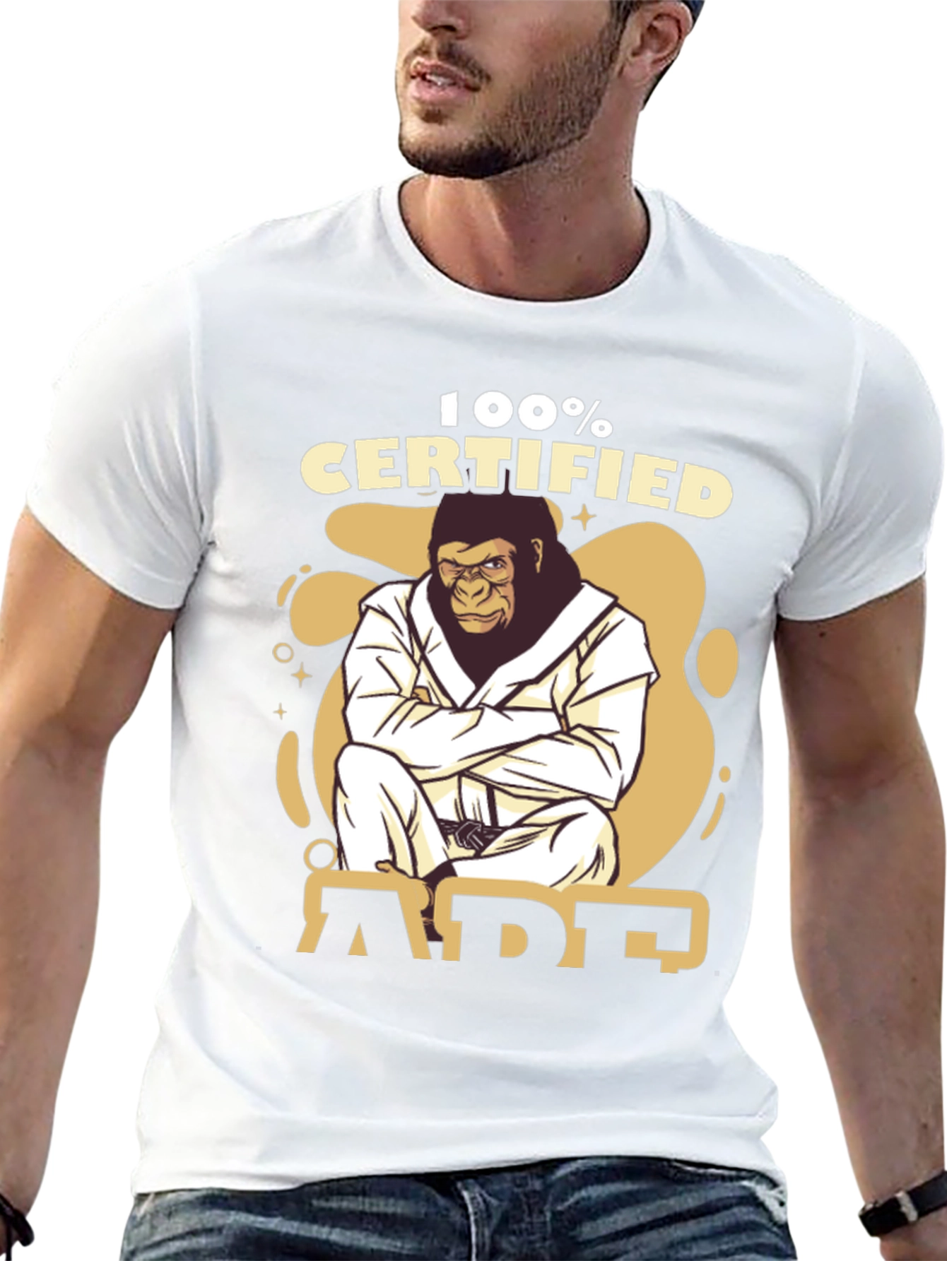 100% Certified Ape Jiu Jitsu Black T-Shirt