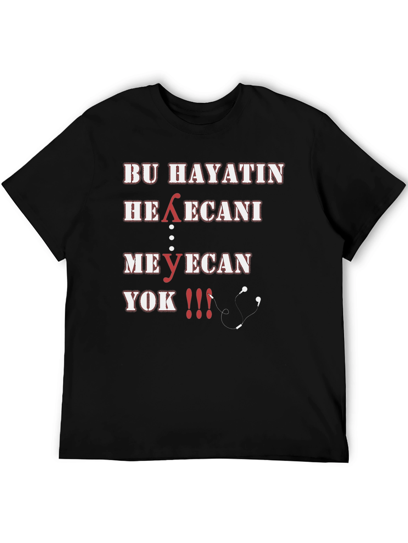 Black Graphic Tee: Bu Hayatin Heyecani Design