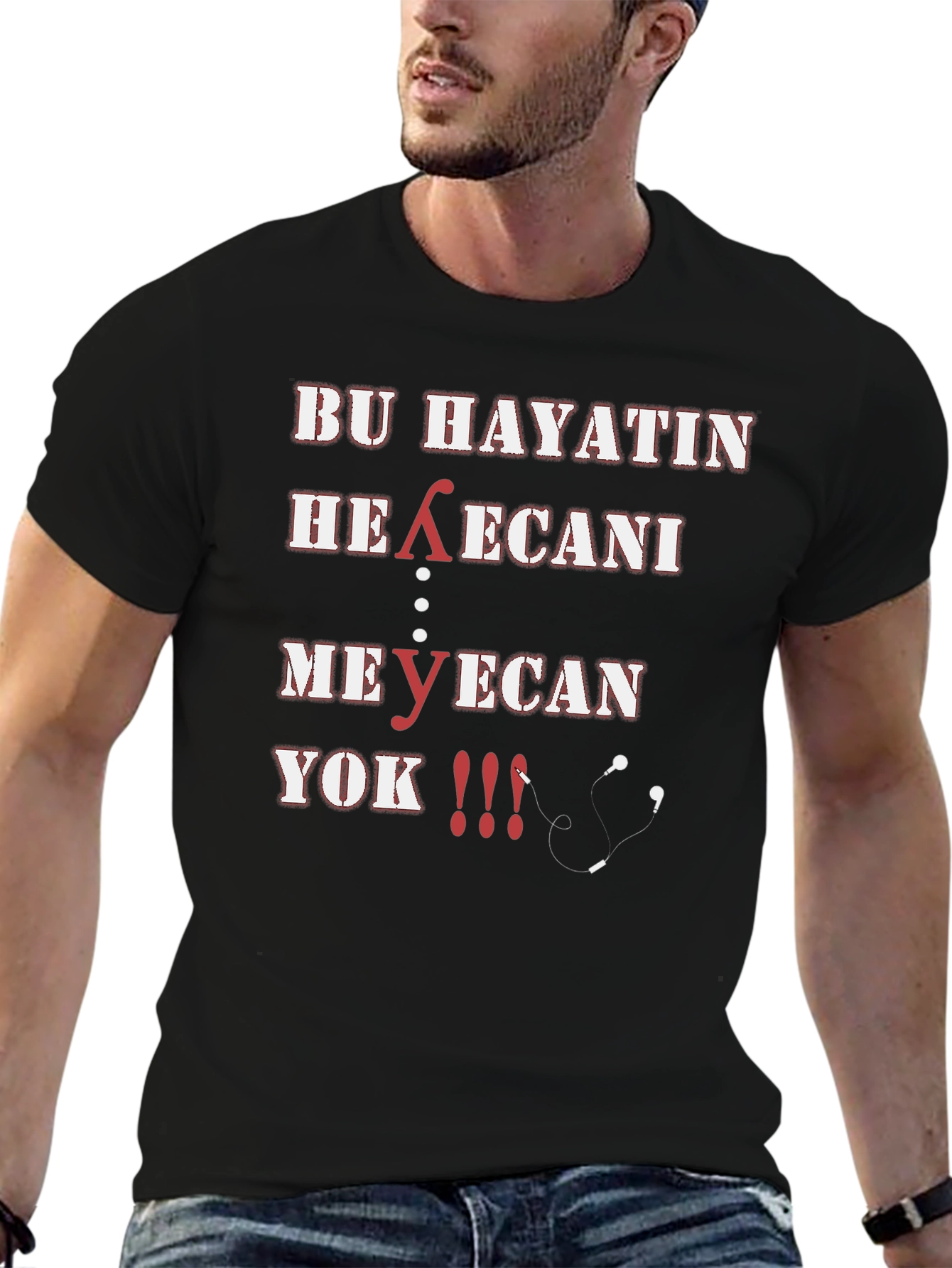 Black Graphic Tee: Bu Hayatin Heyecani Design