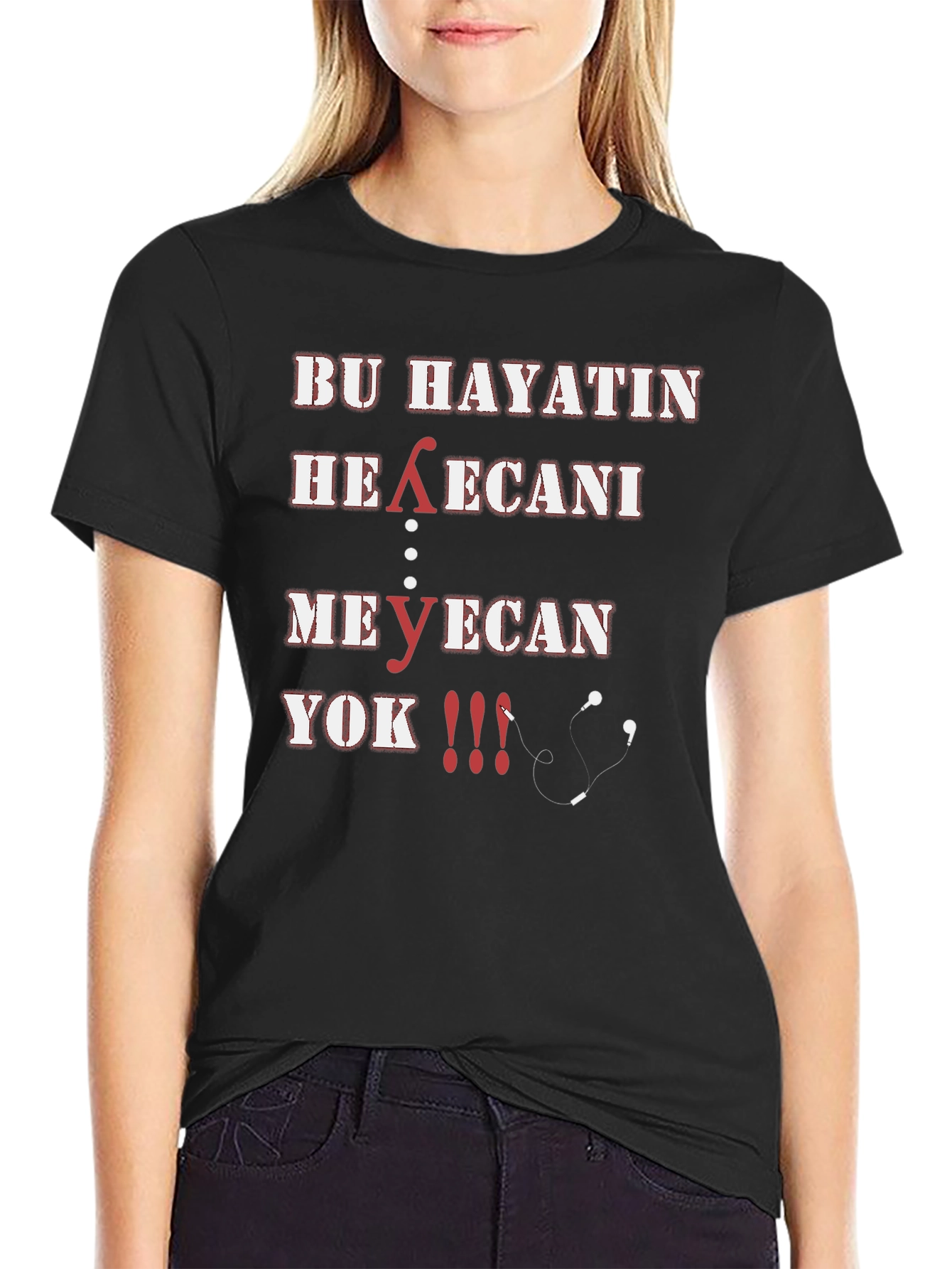 Black Graphic Tee: Bu Hayatin Heyecani Design