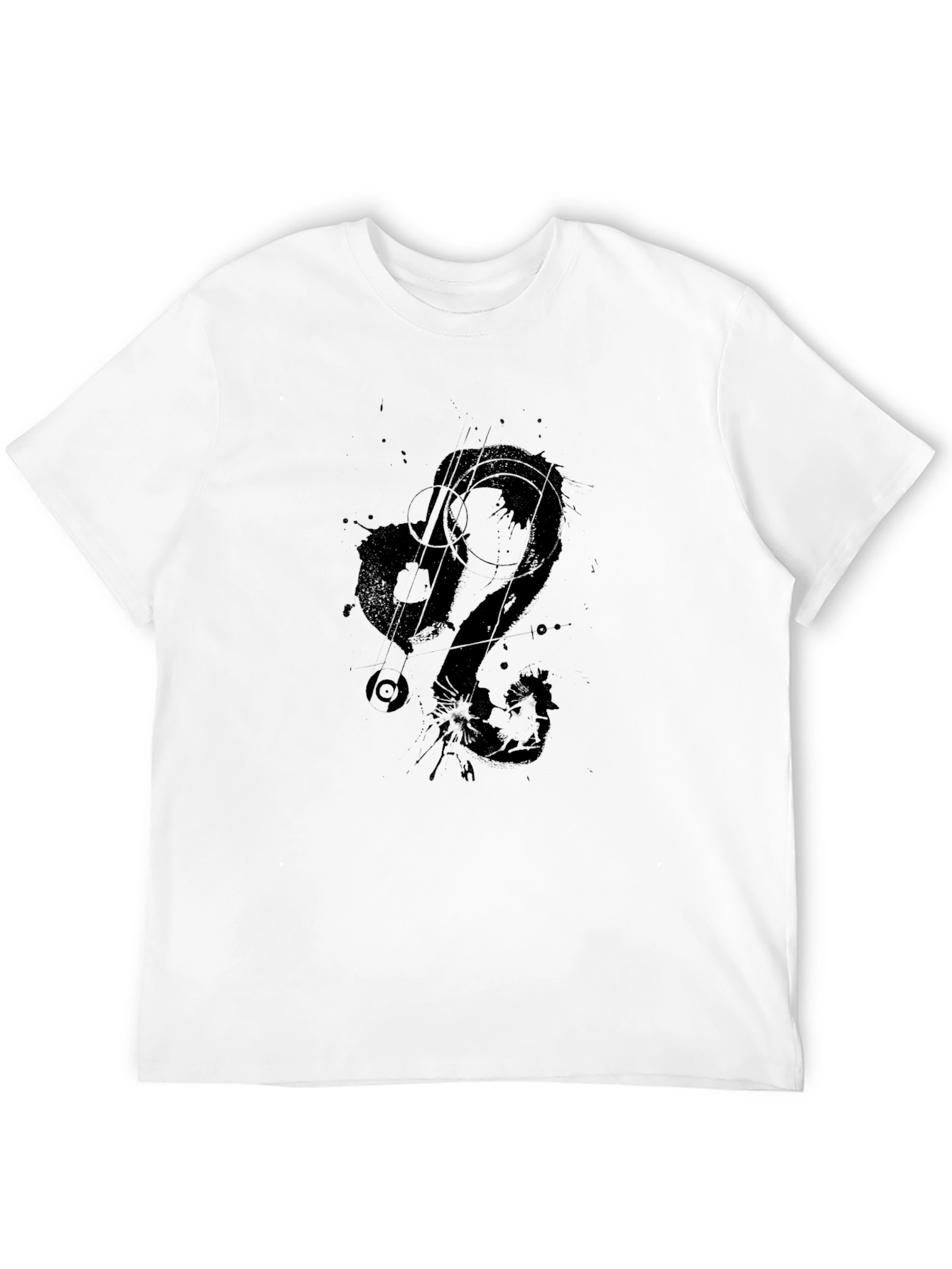 Mens Black Graphic Tee - Zodiac Leo Design